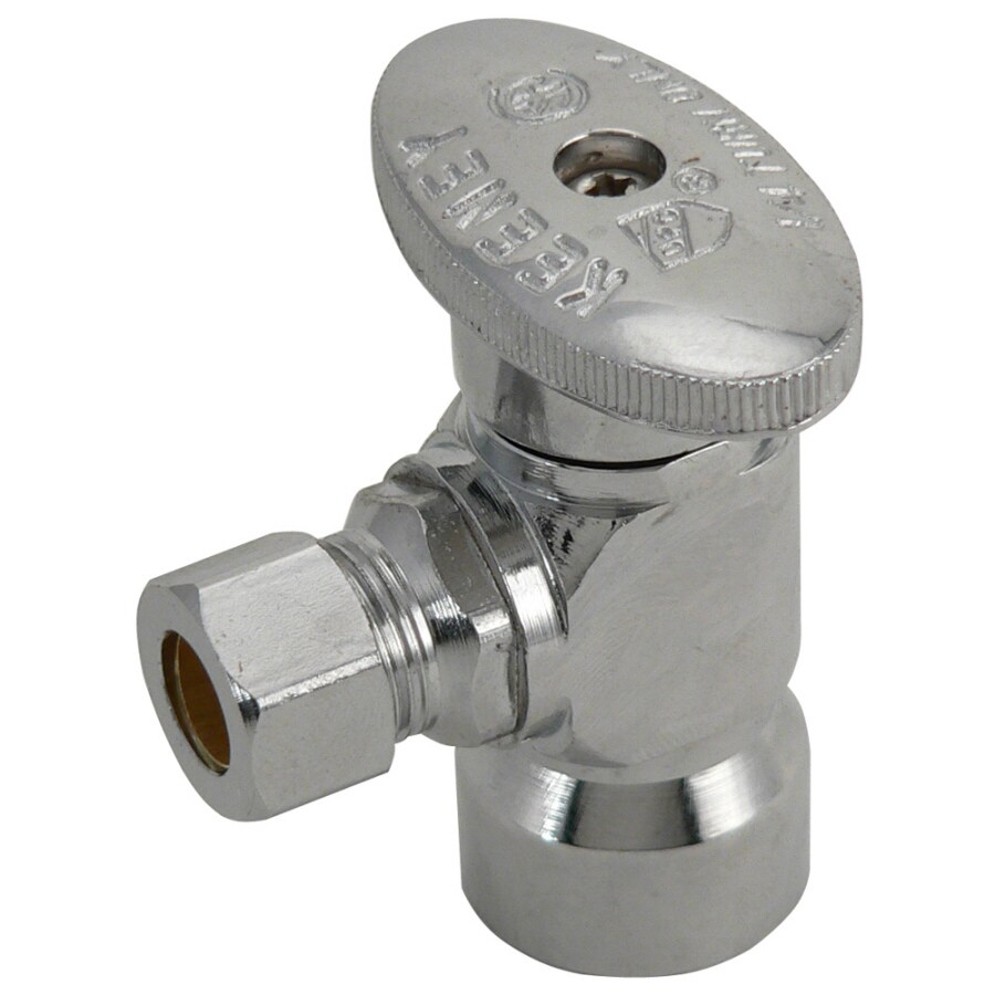 Keeney Brass 1/4-in FIP x 1/4-in Compression Quarter Turn Angle Valve ...