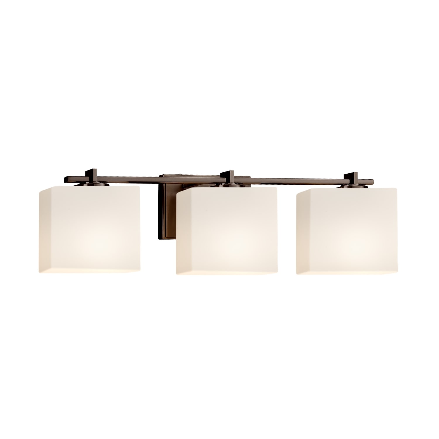 Justice Design Group FSN-8443-55-OPAL-DB Fusion 24-in 1-Light Dark Bronze Modern/Contemporary Vanity Light