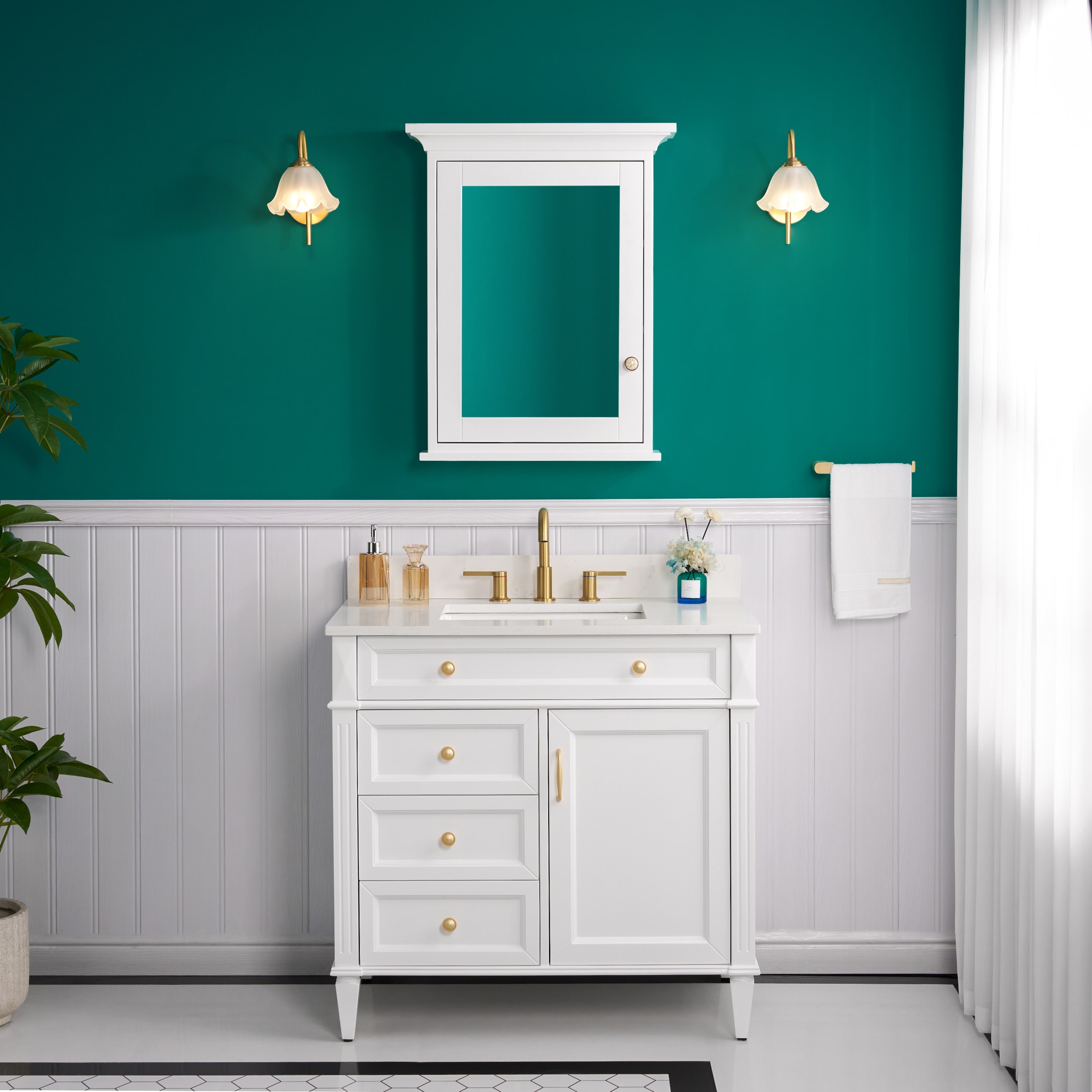 WELLFOR E2430MCL-WT Bathroom-Medicine-Cabinets - View #2
