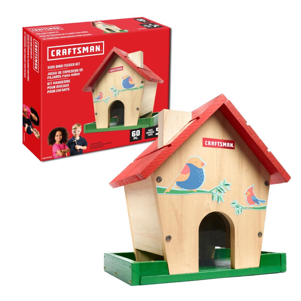 CRAFTSMAN Kids Bird Feeder Kit - DIY Wood Craft Project for Ages 5-12 -  Educational and Fun Family Activity - Includes Paints and Brush in the Kids  Project Kits department at