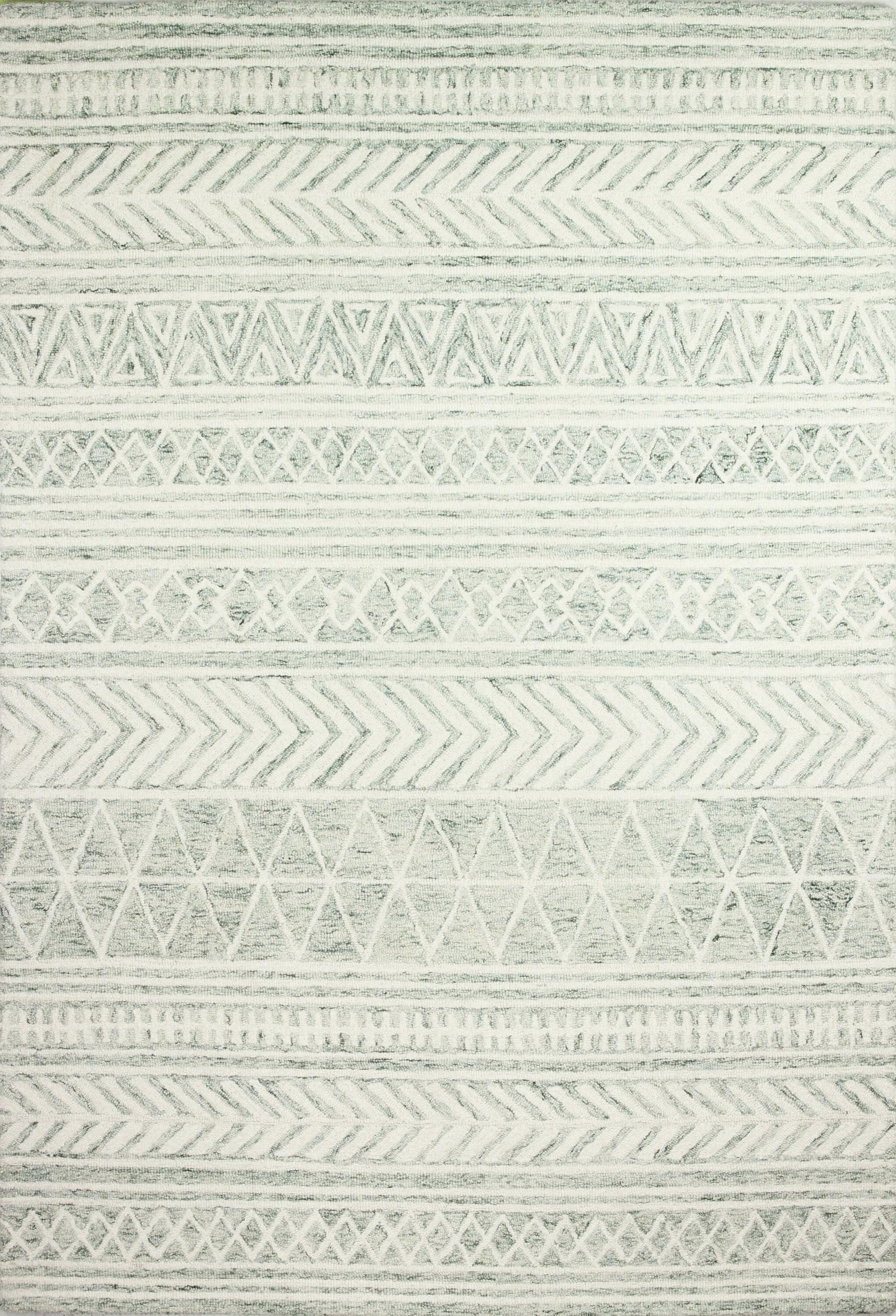 Bashian 649652288871 5 X 8 (ft) Wool Green Indoor Geometric Moroccan Area Rug