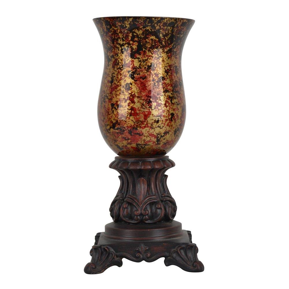 Decor Therapy TL7914 12.25-in Walnut Ridge Uplight Table Lamp with Glass Shade