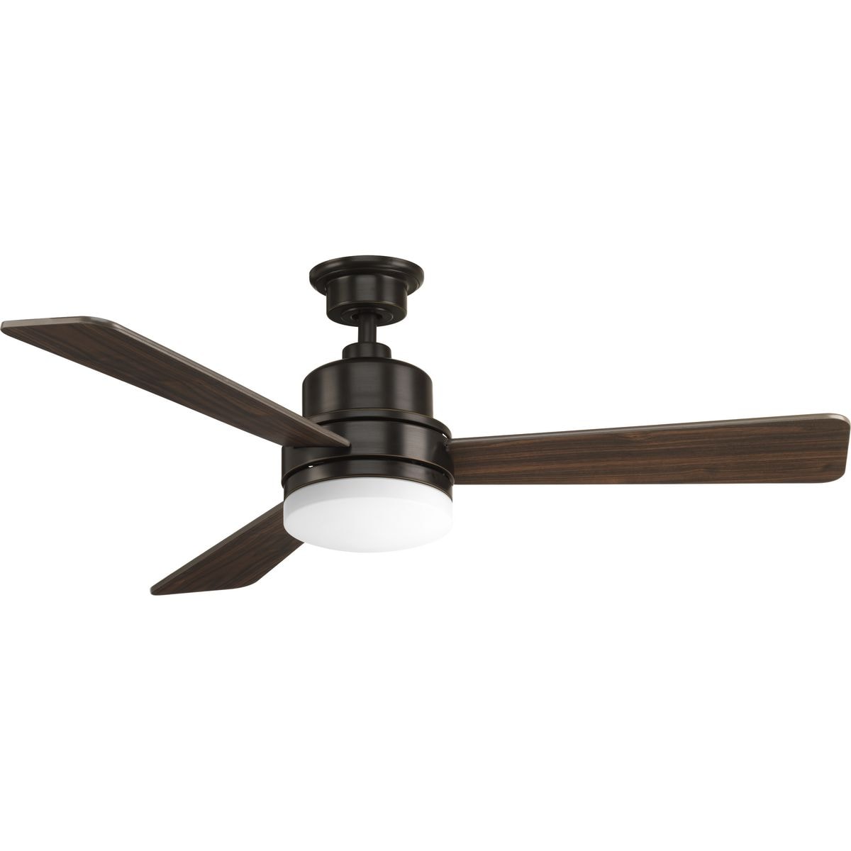 Progress Lighting P2556-2030K Trevina II 52-in Integrated LED Antique Bronze with Medium Cherry/Classic Walnut Blades Propeller Ceiling Fan With Light - Remote Included ( 3 -Blade )