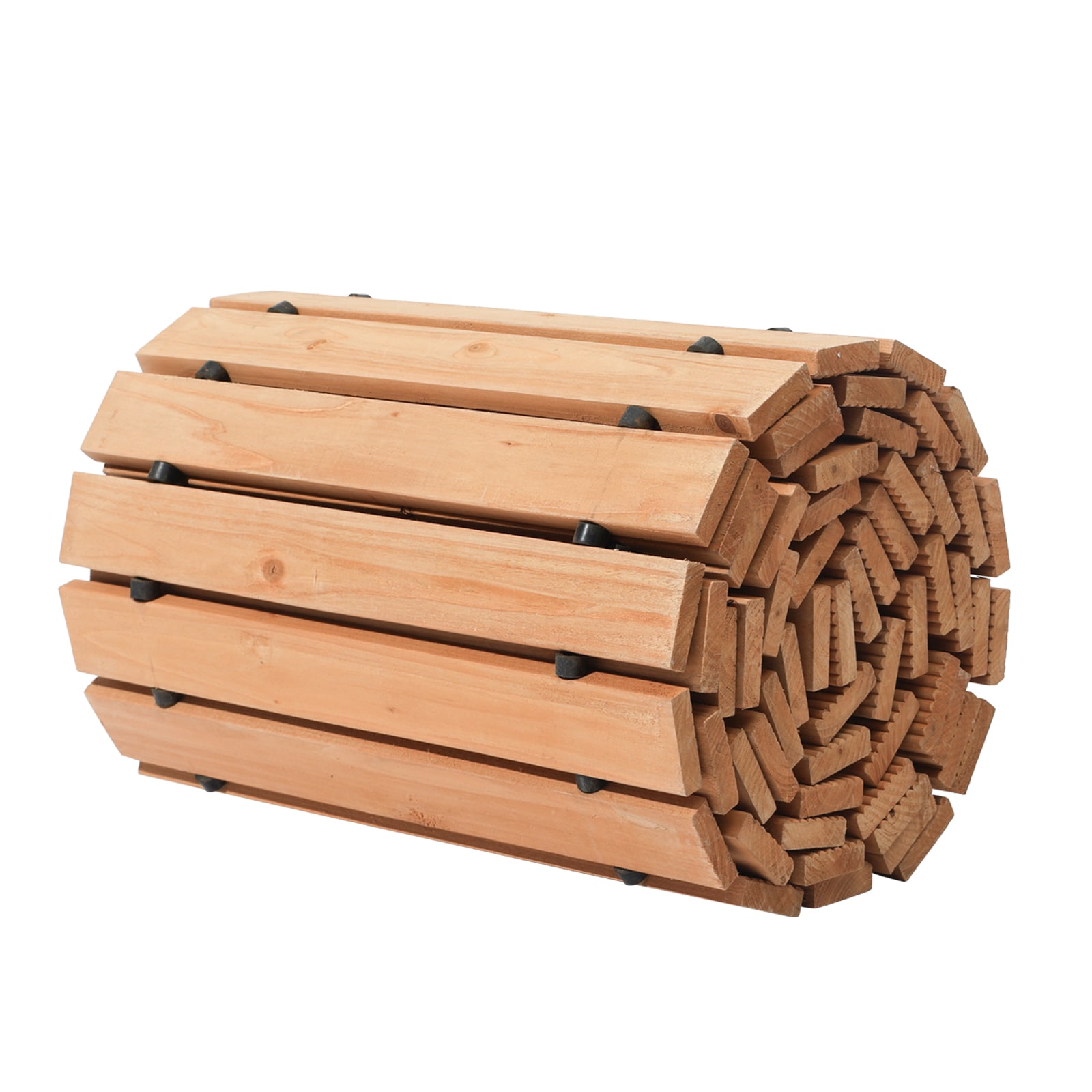 VEVOR Wooden Garden Pathway 12 ft L x 17 in W Non-Slip Straight Garden Walkway Roll Out Cedar Outdoor Walkway Path with Wire Rope Connection Decorative Garden Paver for Backyard Wedding Party