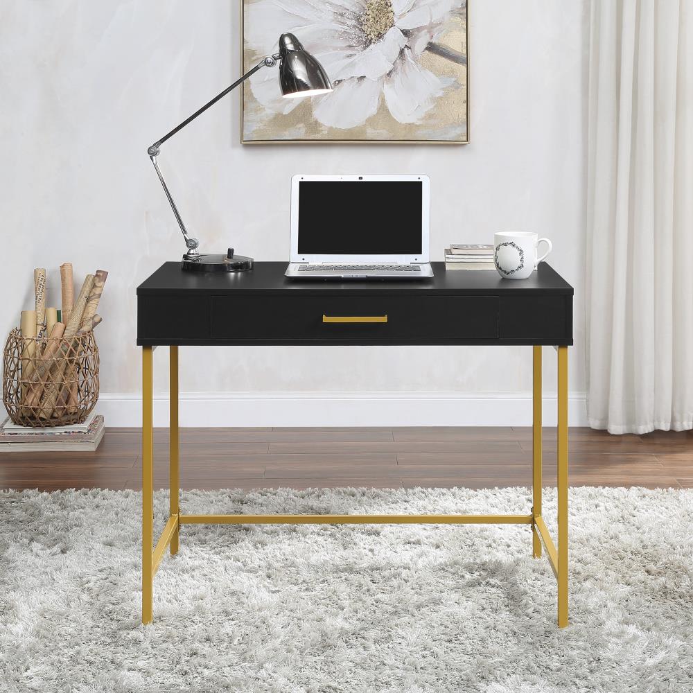 OSP Home Furnishings Modern life 36 in Black Modern Contemporary Writing Desk MDR36 BK at Lowes