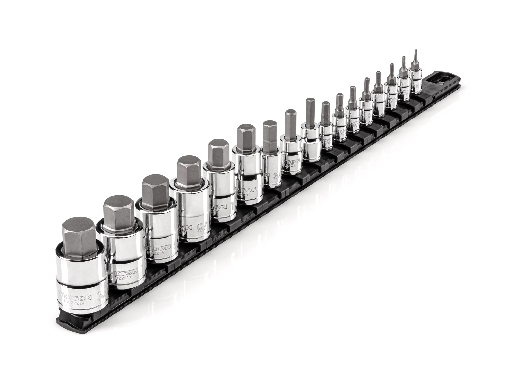 TEKTON SHB99101 17 -Piece 1/2-in 3/8-in 1/4-in Drive Set Hex Bit Driver Socket Set