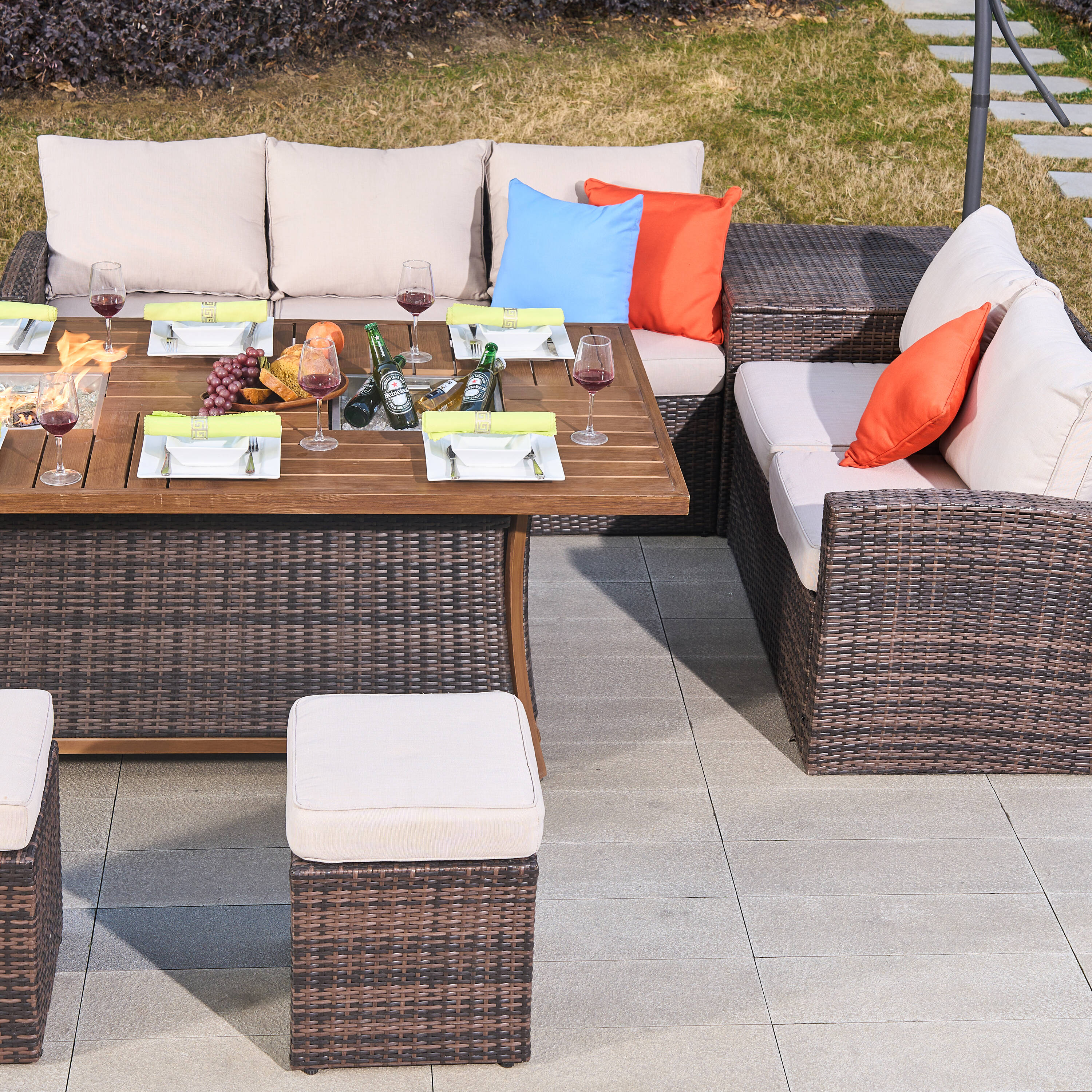 Direct Wicker DWG-2403BFI-BR Patio-Conversation-Sets - View #6