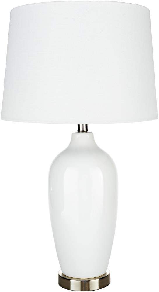 Surya LYE-003 Lyle 27-in White On/Off switch Table Lamp with Linen Shade
