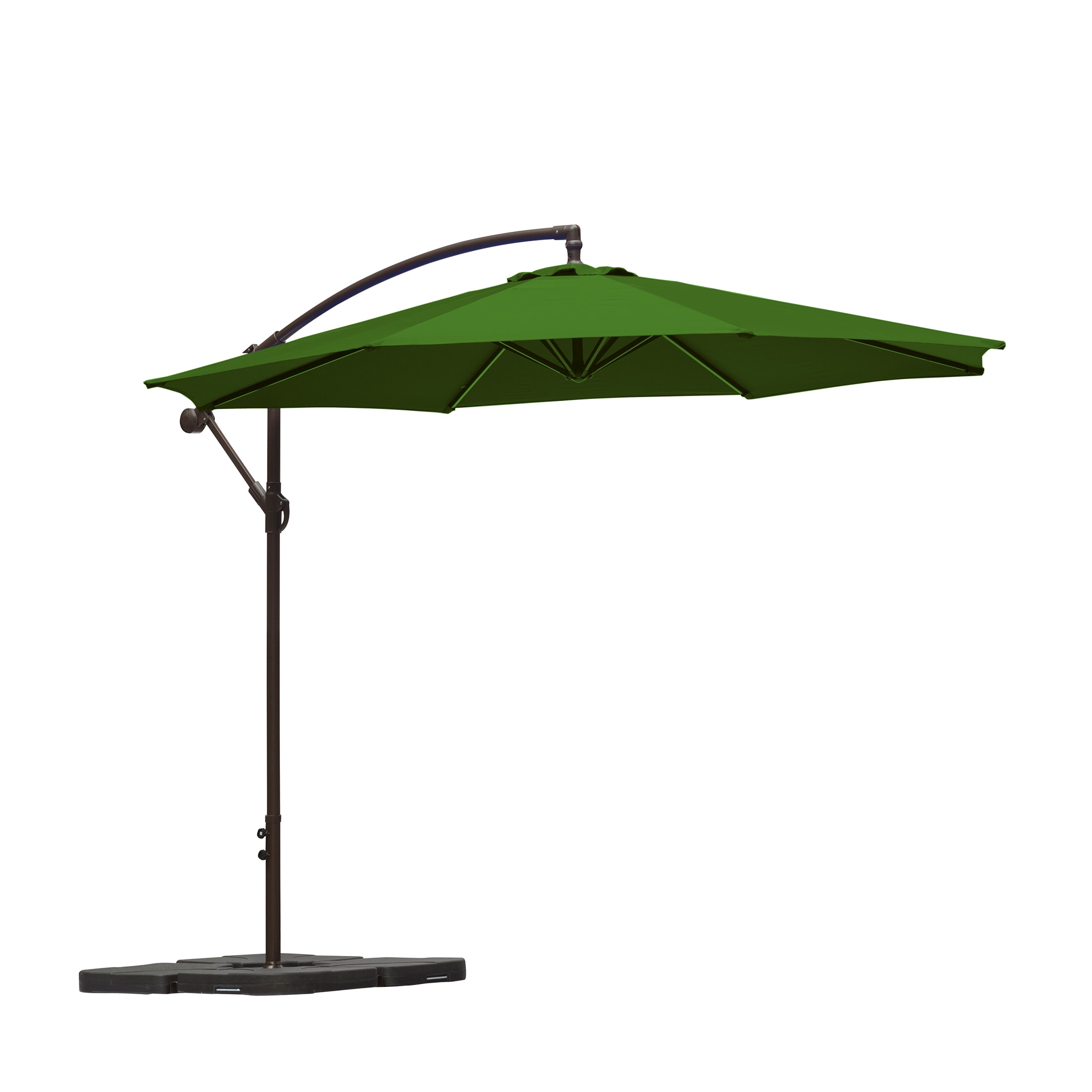 Westin Furniture 9802141-981 10-ft Steel Green No-tilt Cantilever Patio Umbrella with Base