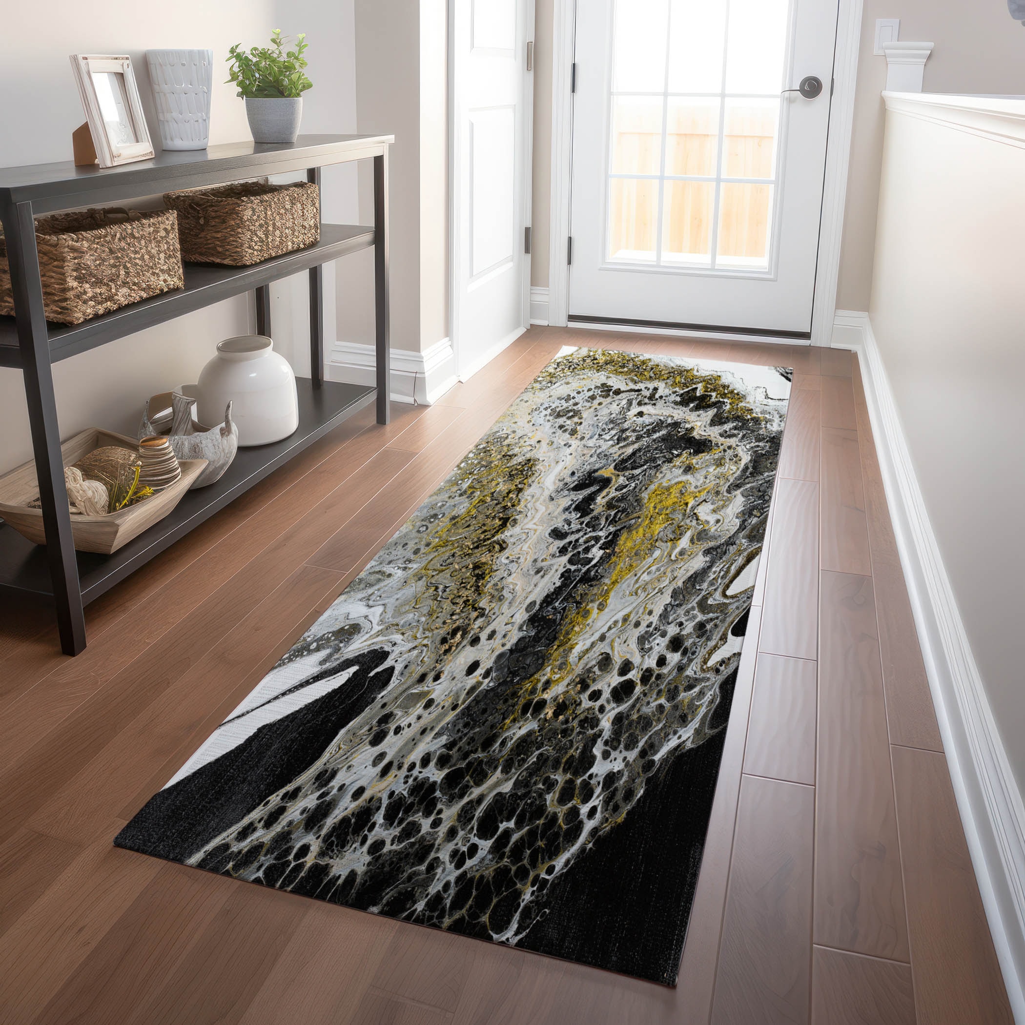 Addison Rugs AMF58MI2X8 Mayfield AMF58MI 2 x 7 (ft) Loomed Polyester Midnight Rectangular Indoor Abstract Machine washable Runner rug