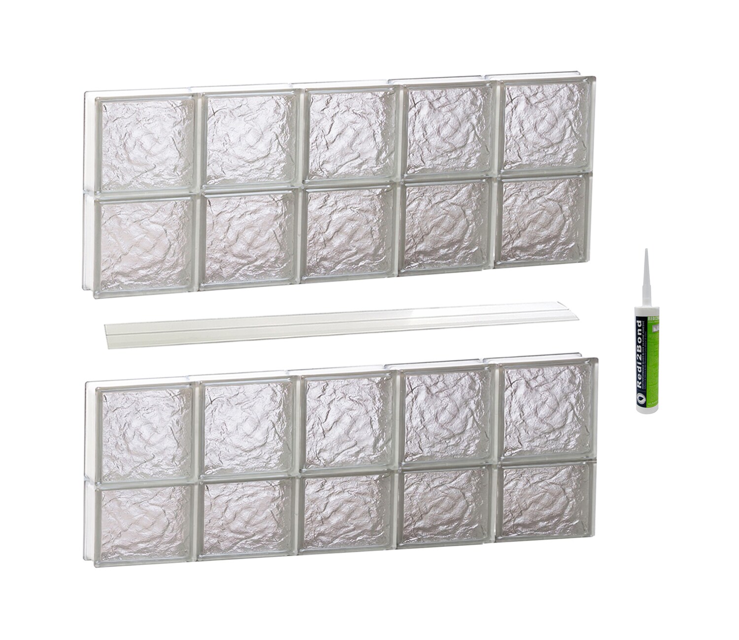 REDI2SET S4030IS Ice Glass 38-3/4-in x 29-in Frameless Replacement Glass Block Window