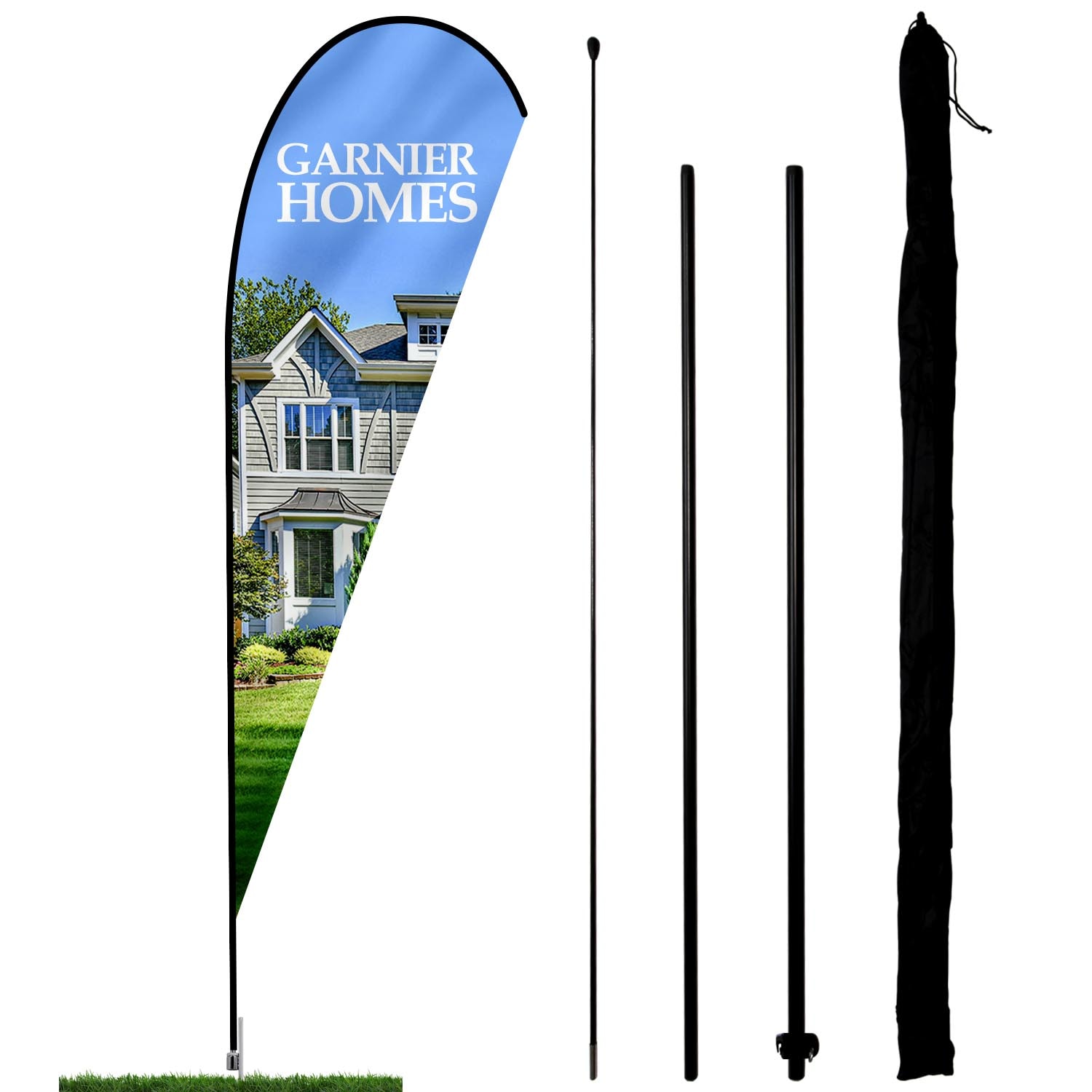 Anley 35 inch Wooden Banner Pole - Horizontal Flag Hanger House Flagpoles