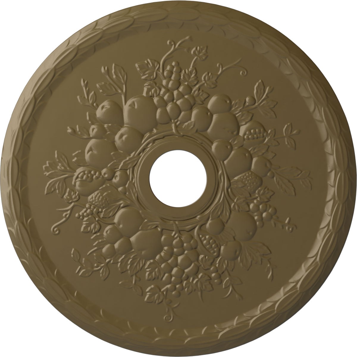 Ekena Millwork CM22GRMMF Grape 22.625-in W x 22.625-in L Painted Mississippi Mud Polyurethane Whole Ceiling Medallion