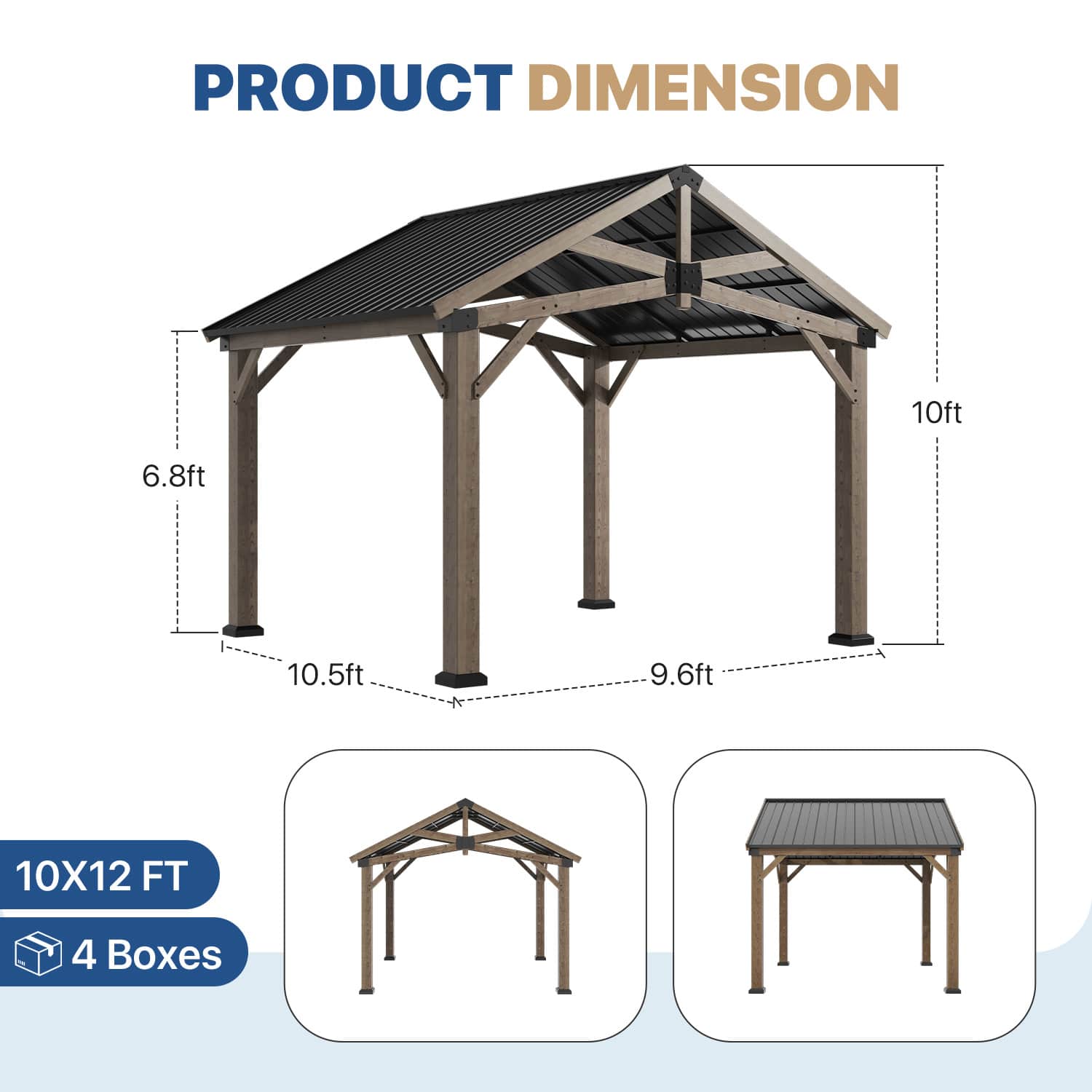 Sunmthink GBSM44L34 Wood-Resin-Gazebos - View #4