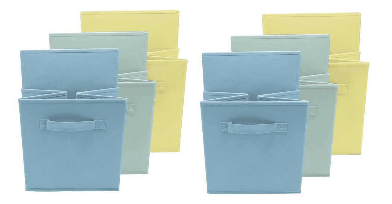 Navy Blue 11" Foldable Fabric Storage Cubes - 6 Pack