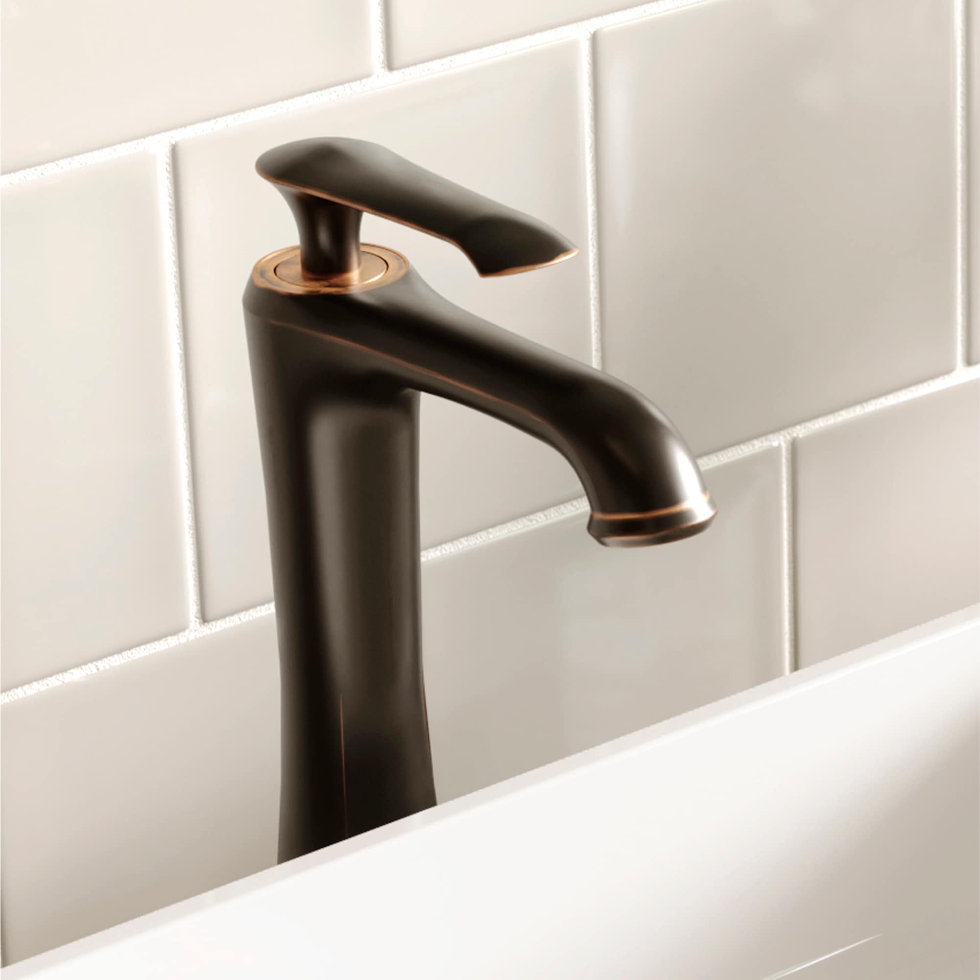 Woodburn Oil Rubbed Bronze Vessel Bathroom Faucet with Pop-Up Drain
