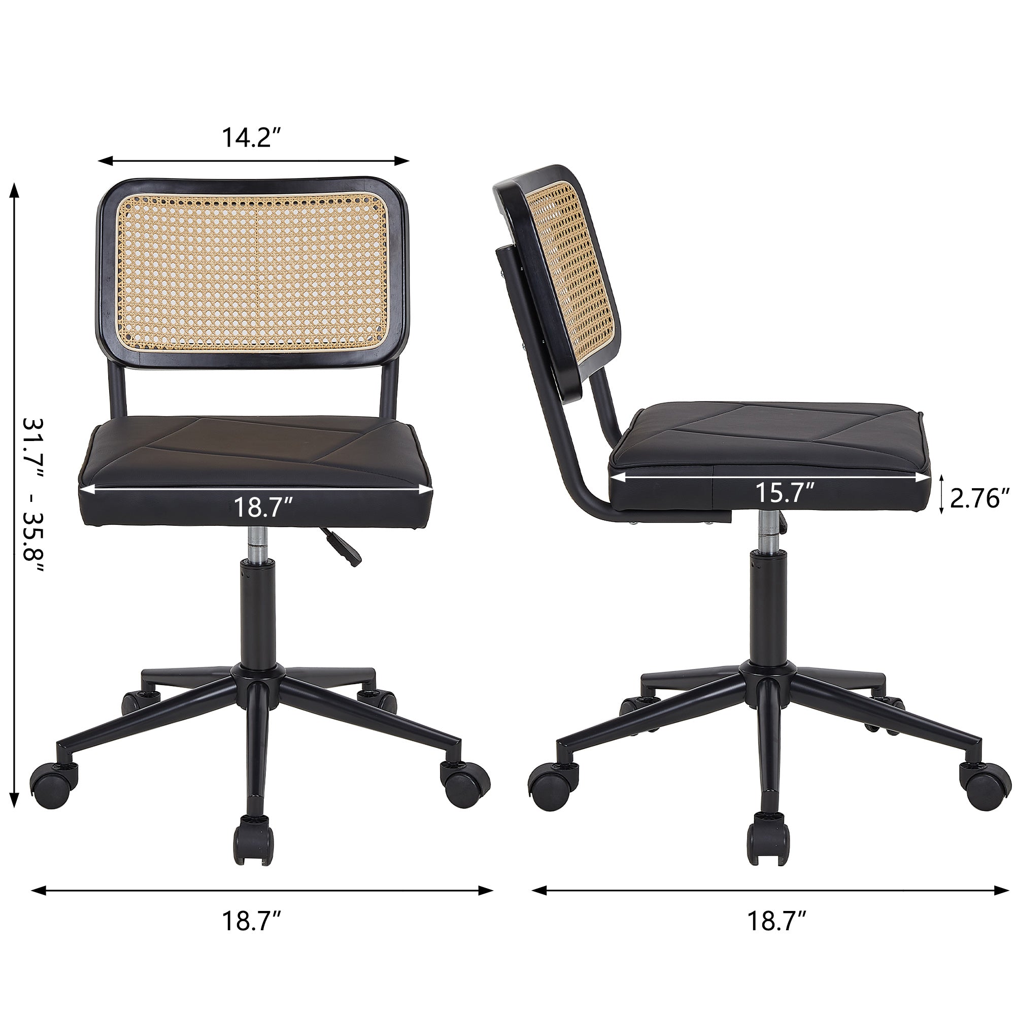 Vecelo LOE-CC12-BLK Office-Chairs - View #3