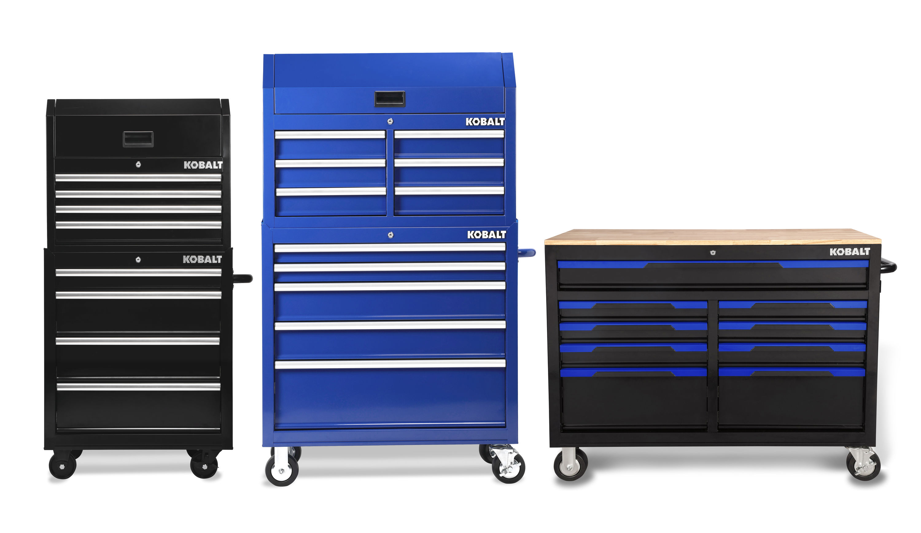Kobalt 36-in W x 37.8-in H 5-Drawer Steel Rolling Tool Cabinet (Blue) at