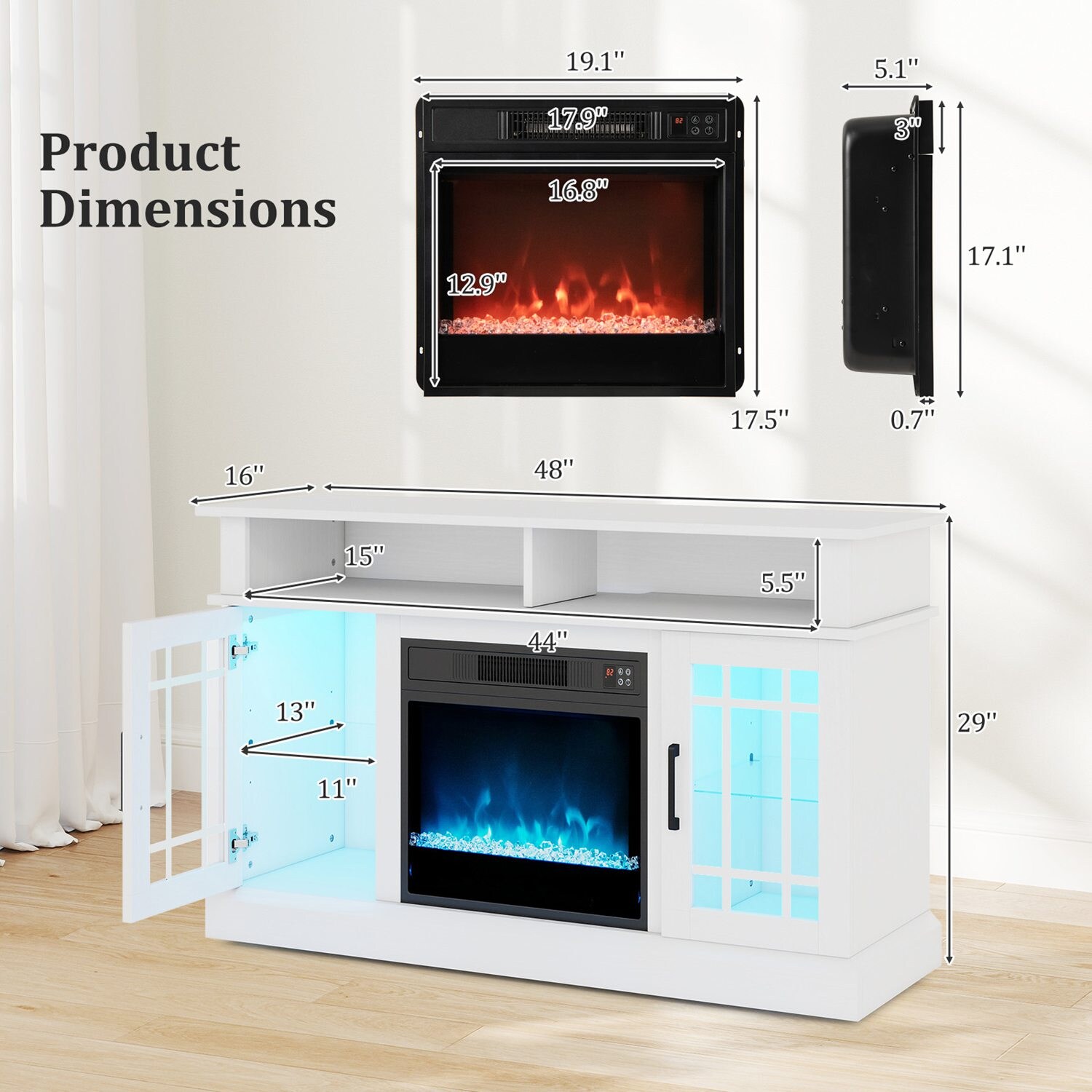 Costway CSHY002063 Electric-Fireplaces - View #3