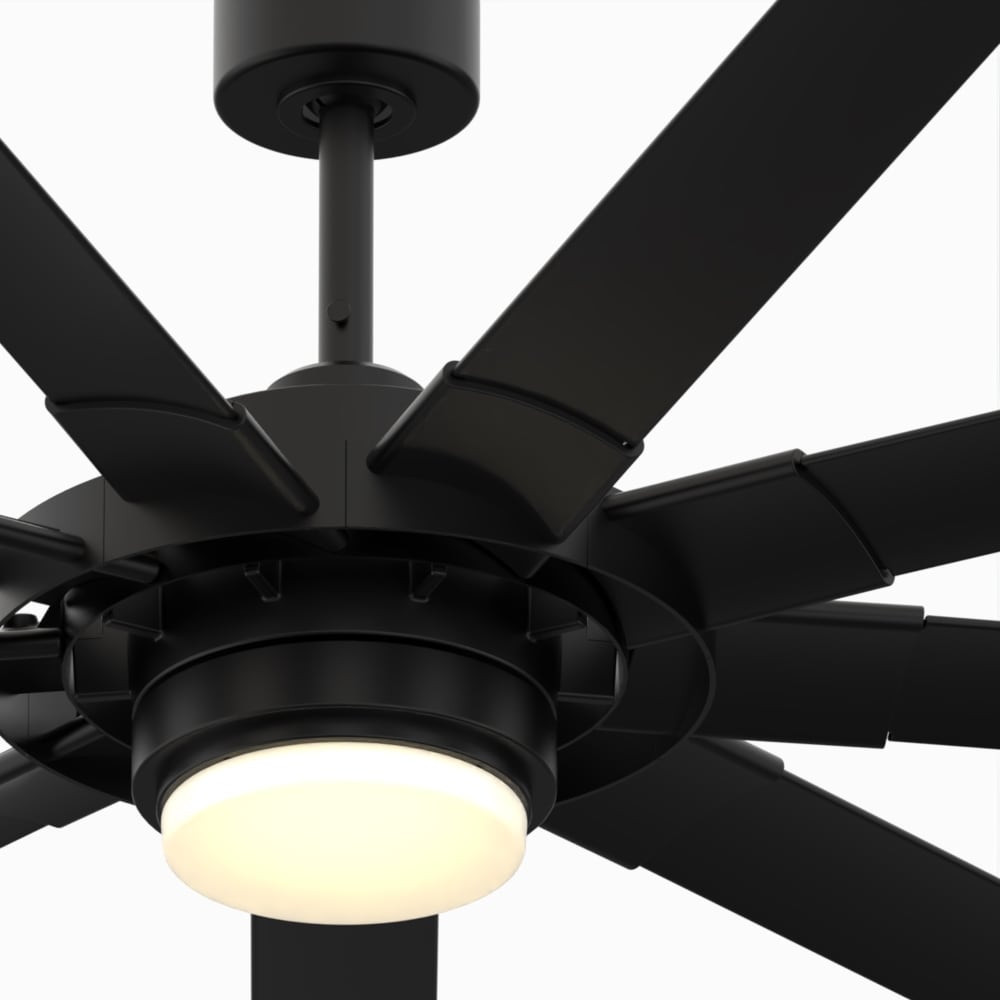 Slinger v2 72-in Matte Black Color-changing LED Indoor/Outdoor Ceiling outlets Fan