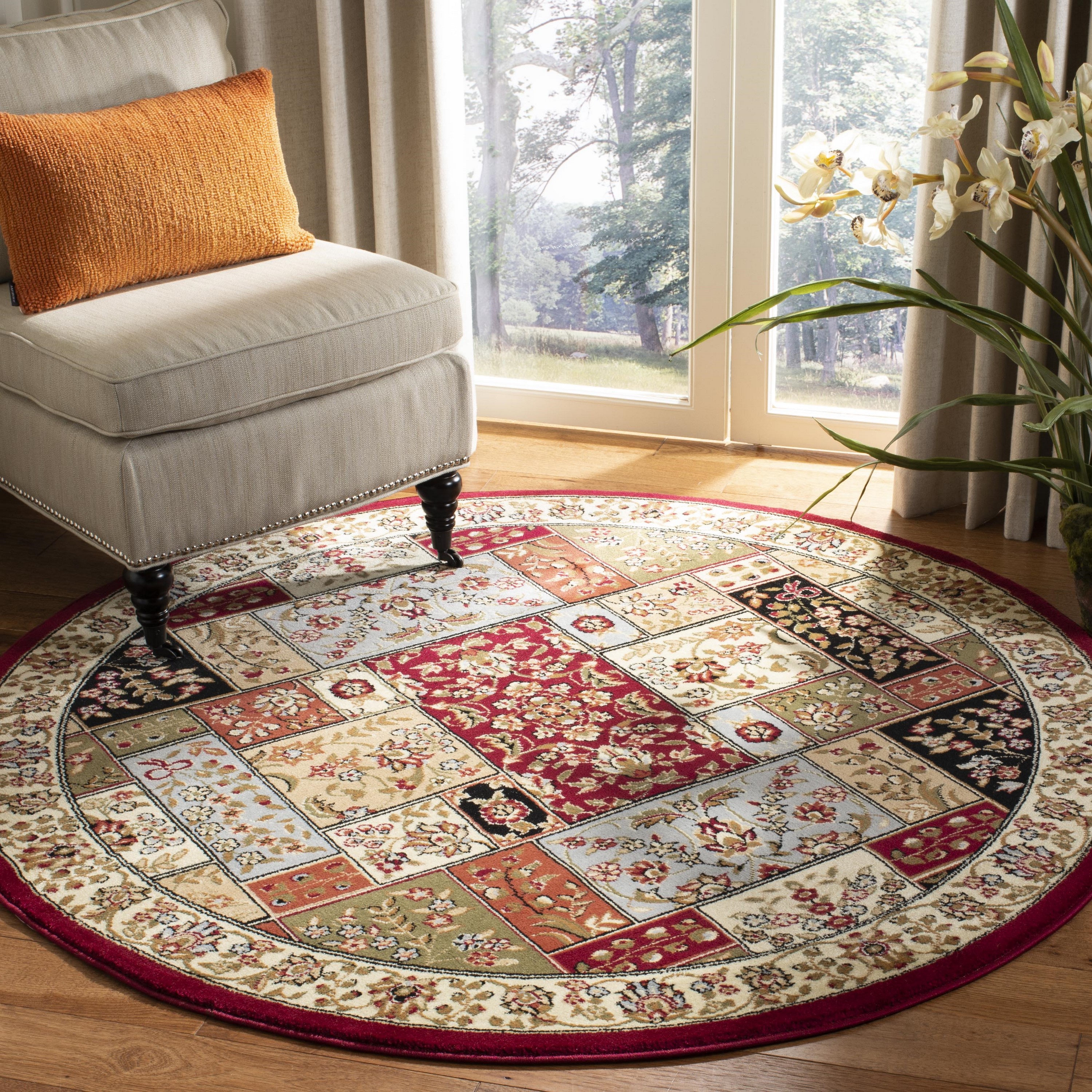 Safavieh Lyndhurst Omni 10 x 10 Multi/Ivory Square Indoor Floral/Botanical Oriental Area Rug