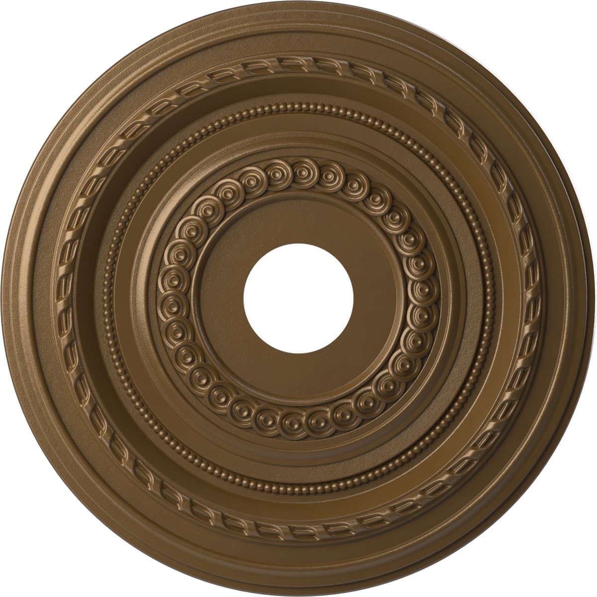 Ekena Millwork CMP19COCCB Cole Thermoformed 19-in W x 19-in L Painted Metallic Champagne Bronze PVC Whole Ceiling Medallion