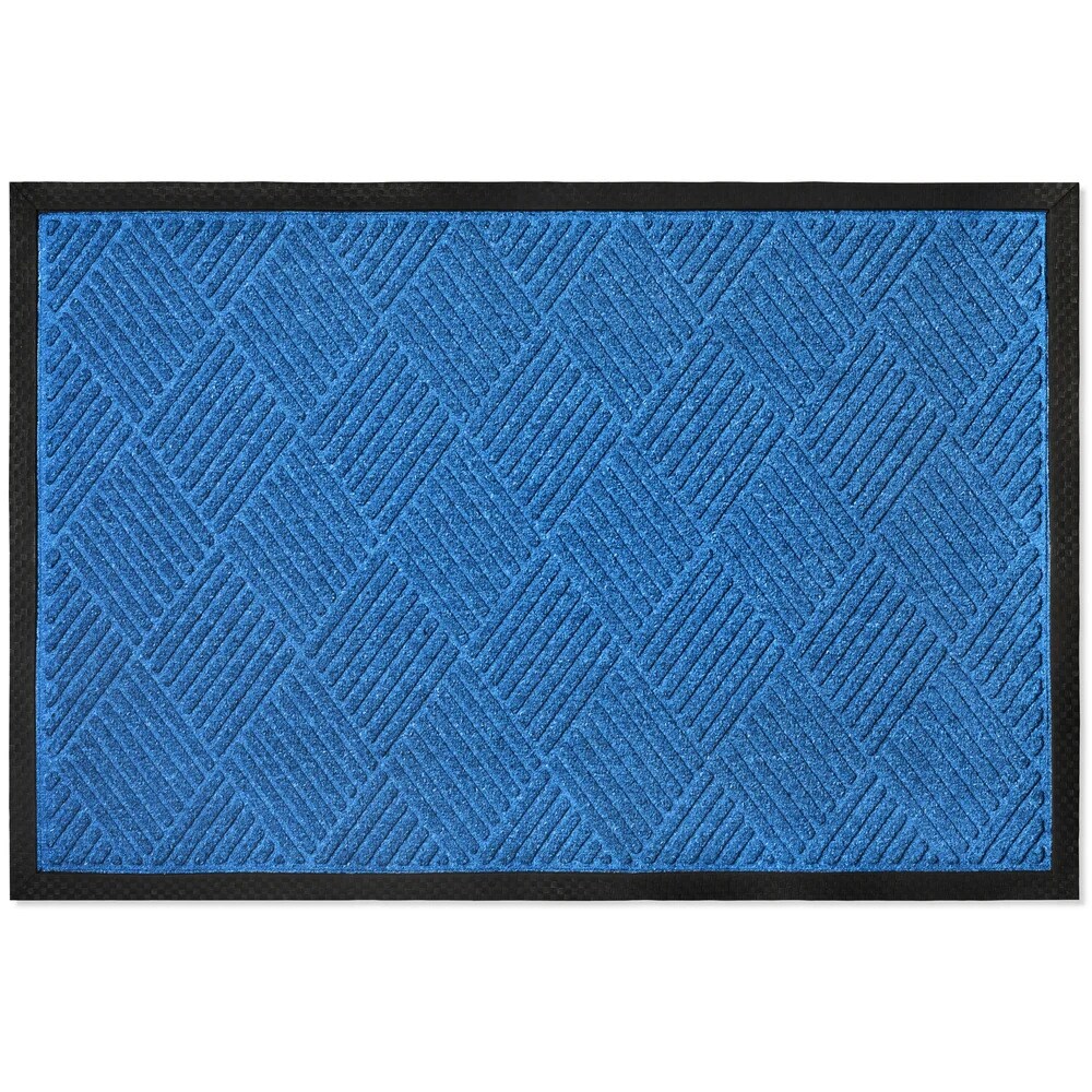 Envelor PP-71504-BL-L 3-ft x 5-ft Chevron - Blue Polypropylene Rectangular Indoor or outdoor Decorative Home Door mat