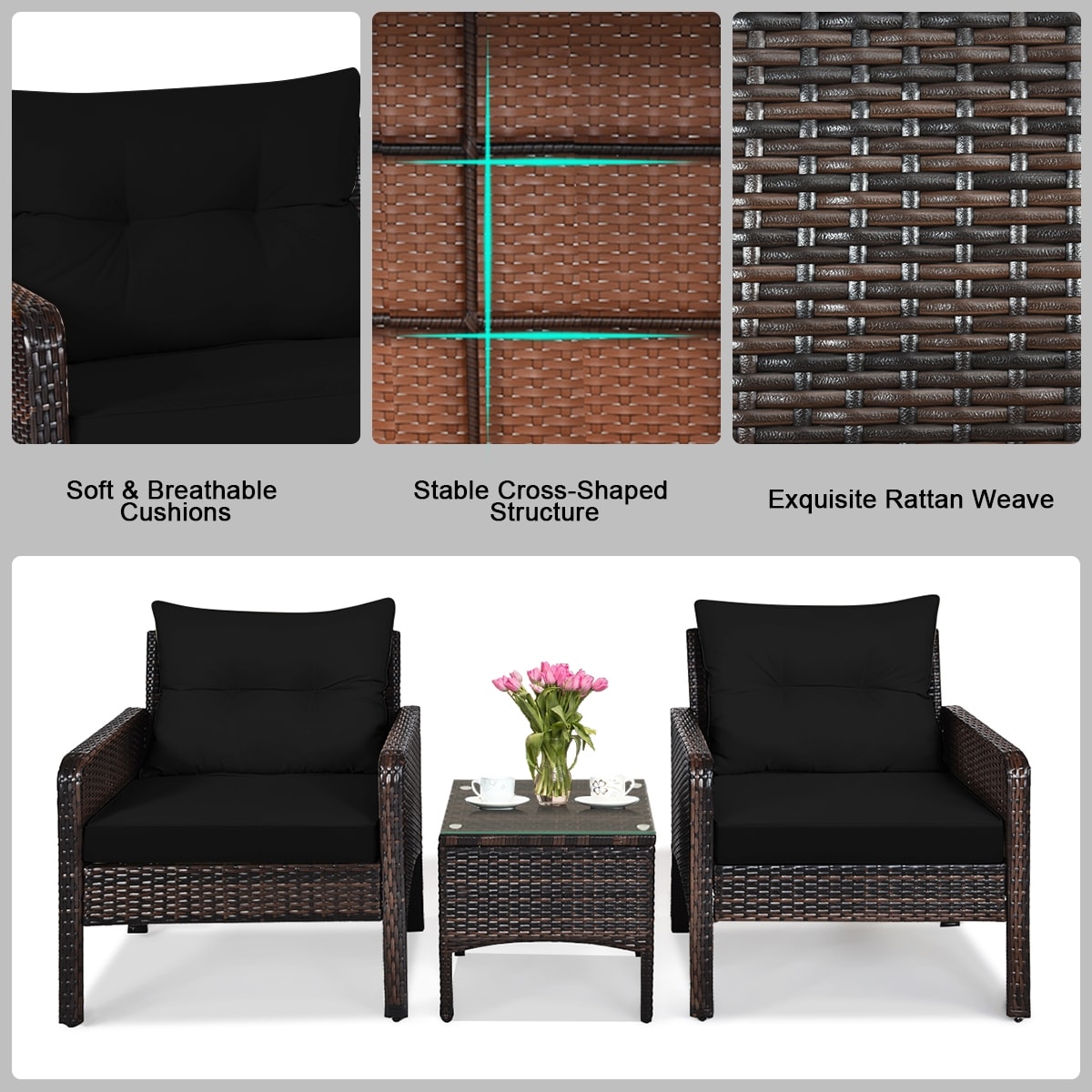 WELLFOR OUS68639DK Patio-Conversation-Sets - View #4