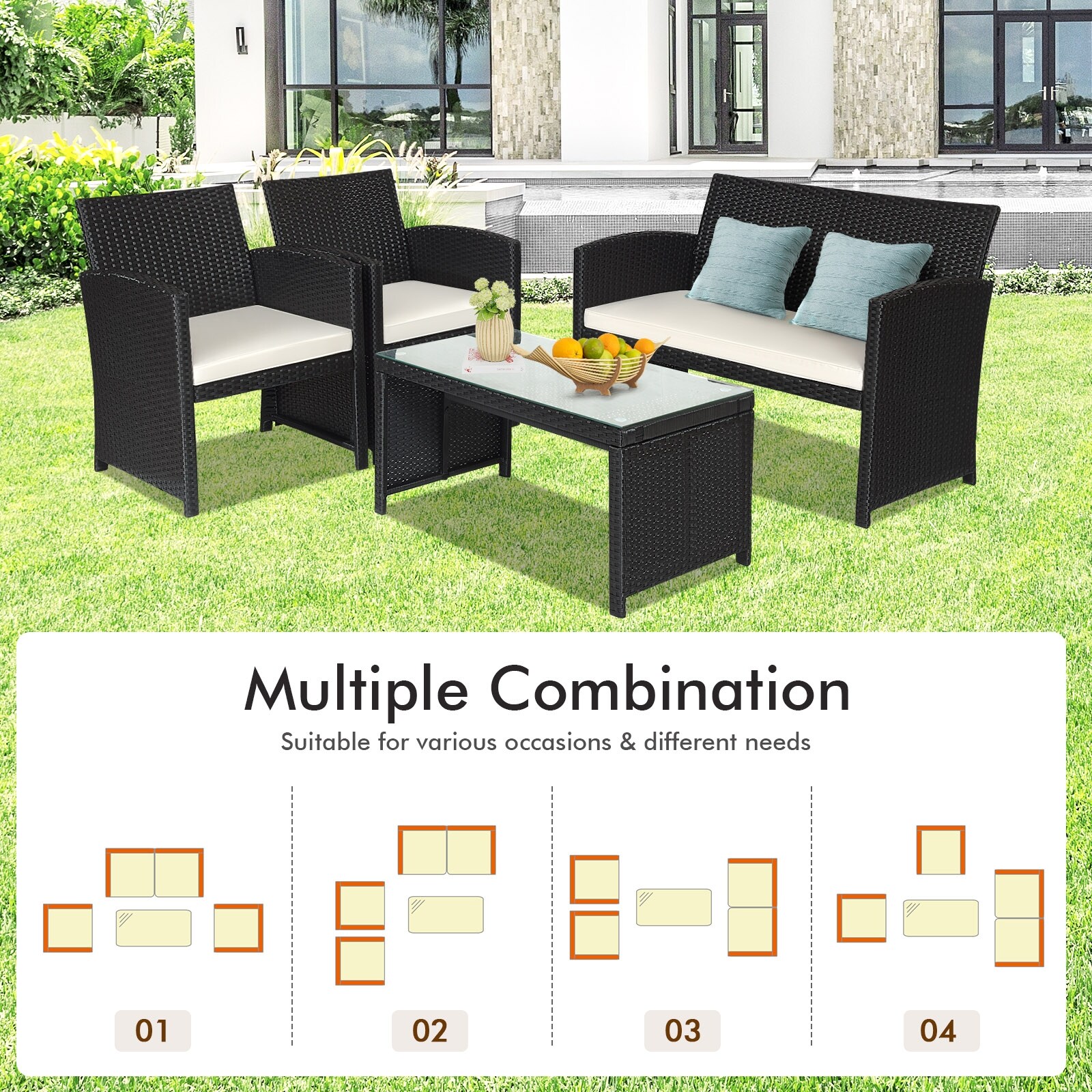 Slickblue D-CO-HW93236WH Patio-Conversation-Sets - View #8