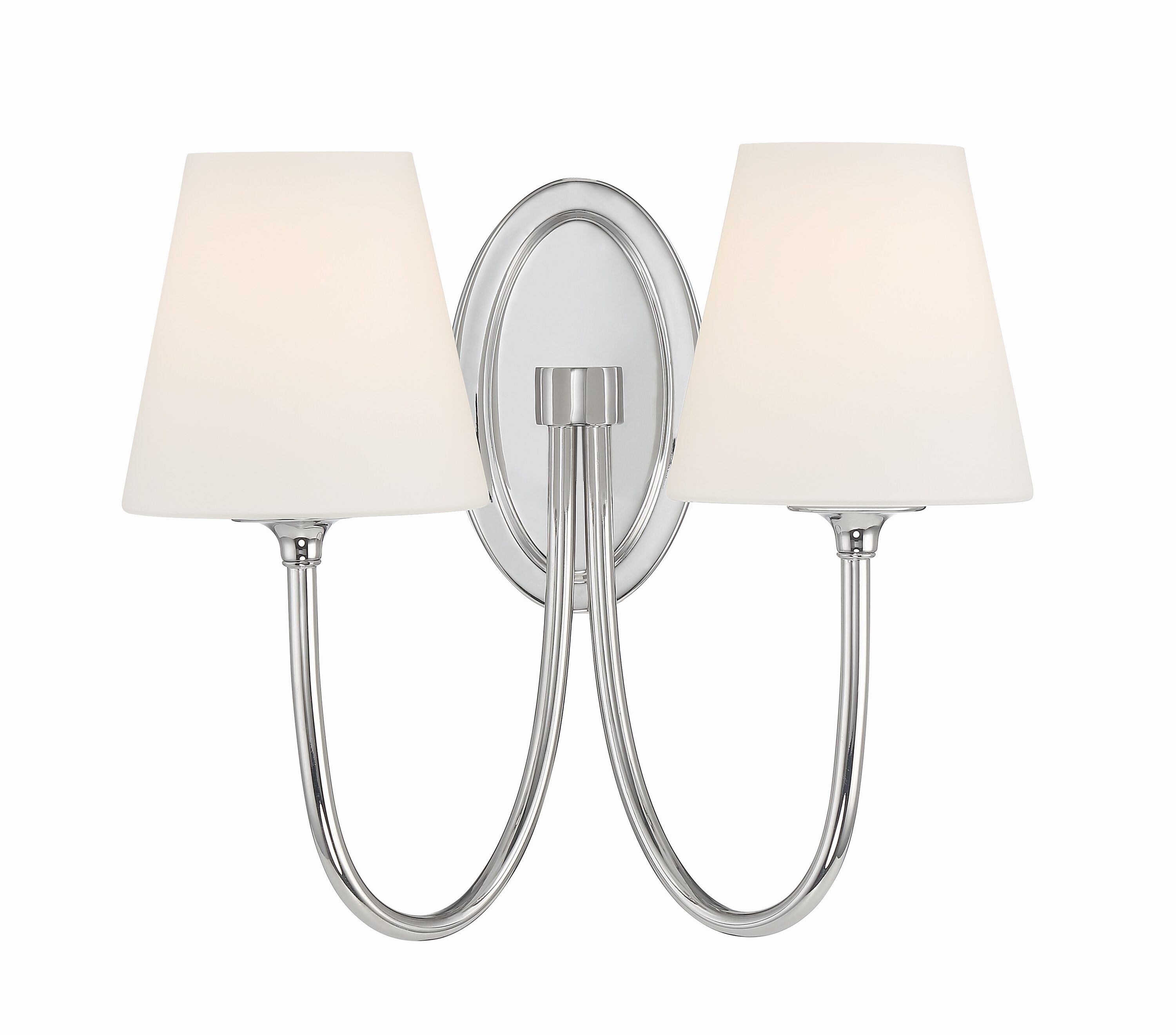 Crystorama JUN-10322-PN June 15-in 2 -Light Matte Nickel Transitional Vanity light