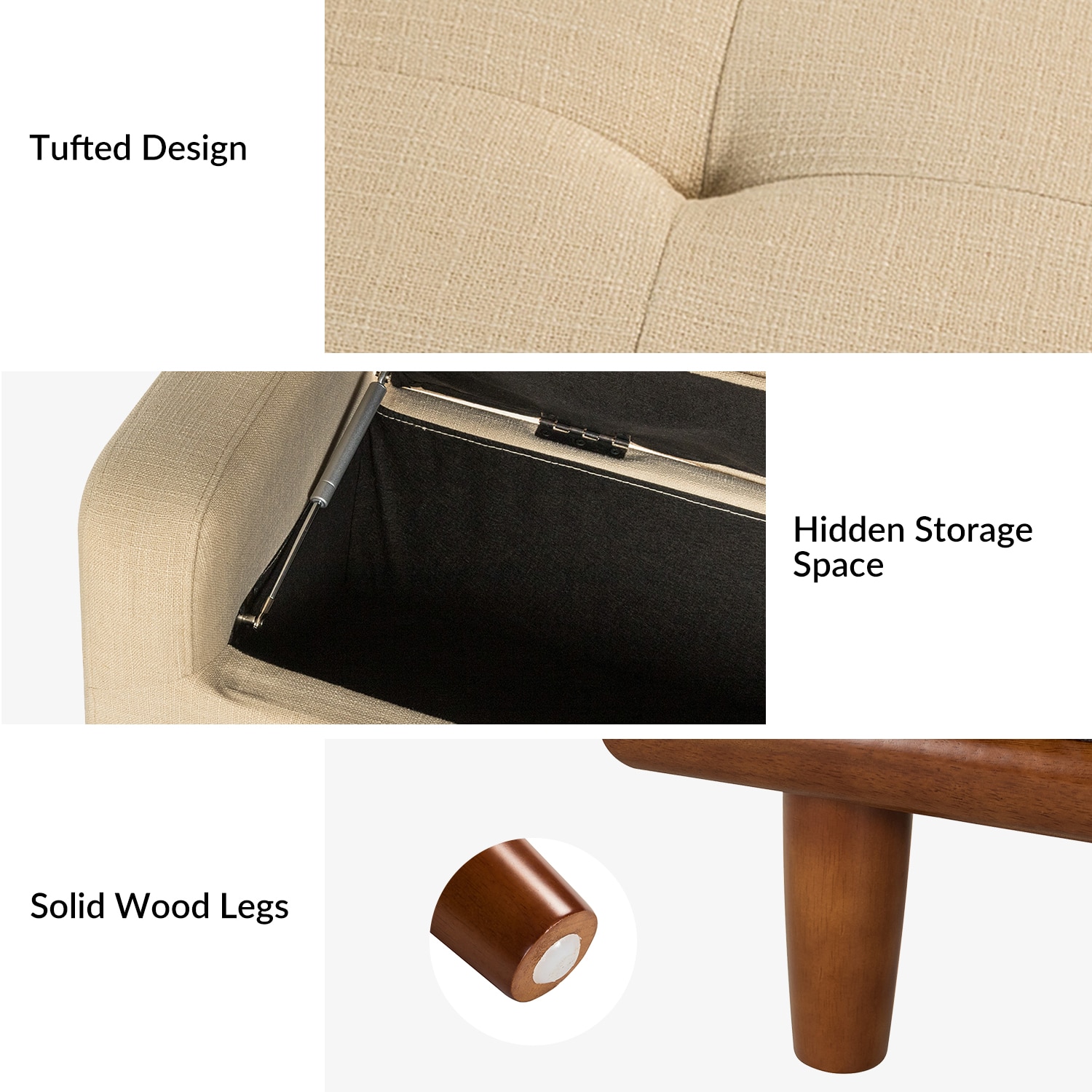14 Karat Home BEOY0568-LINEN bench - View #4