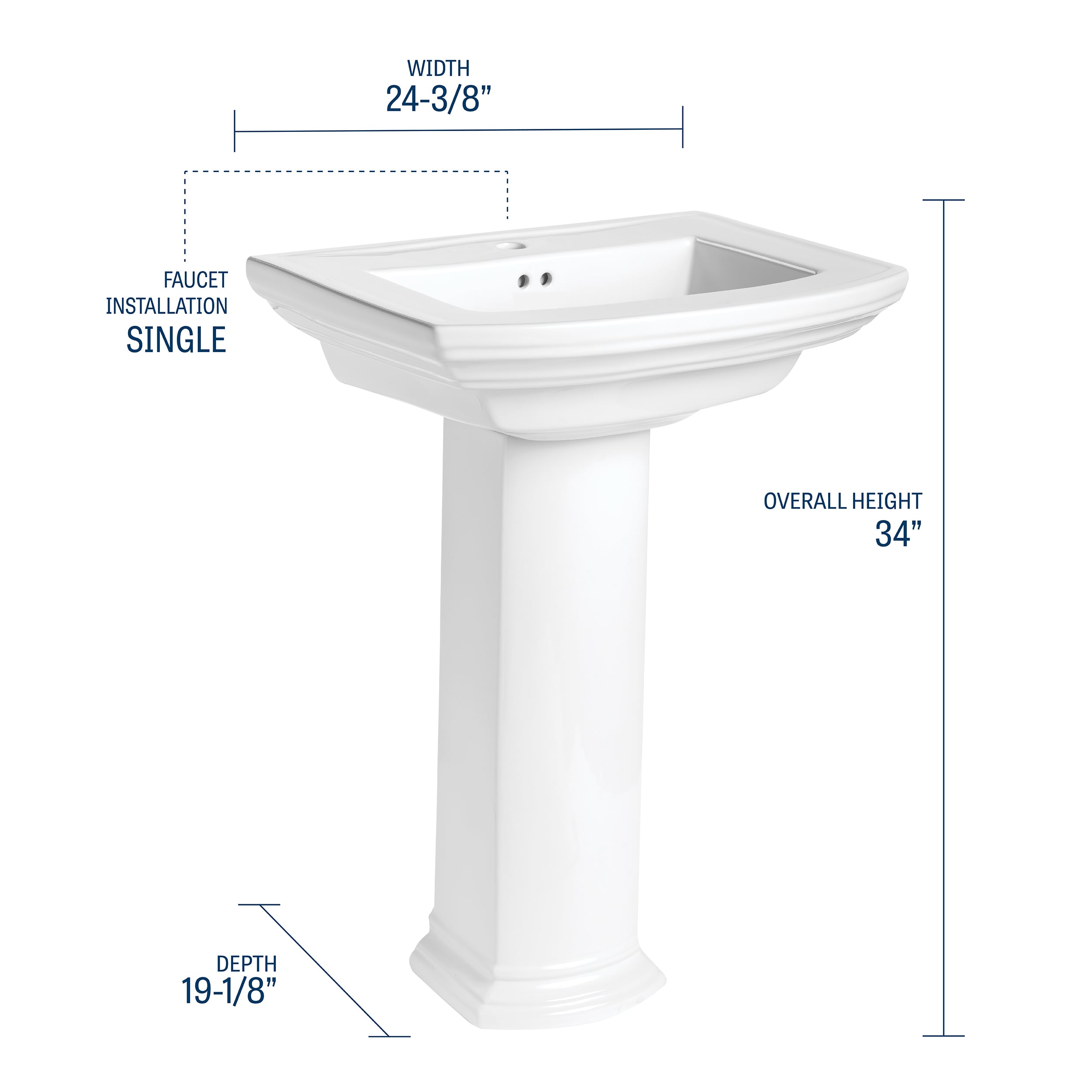 Mansfield 330-1 Complete-Pedestal-Lavatories - View #2
