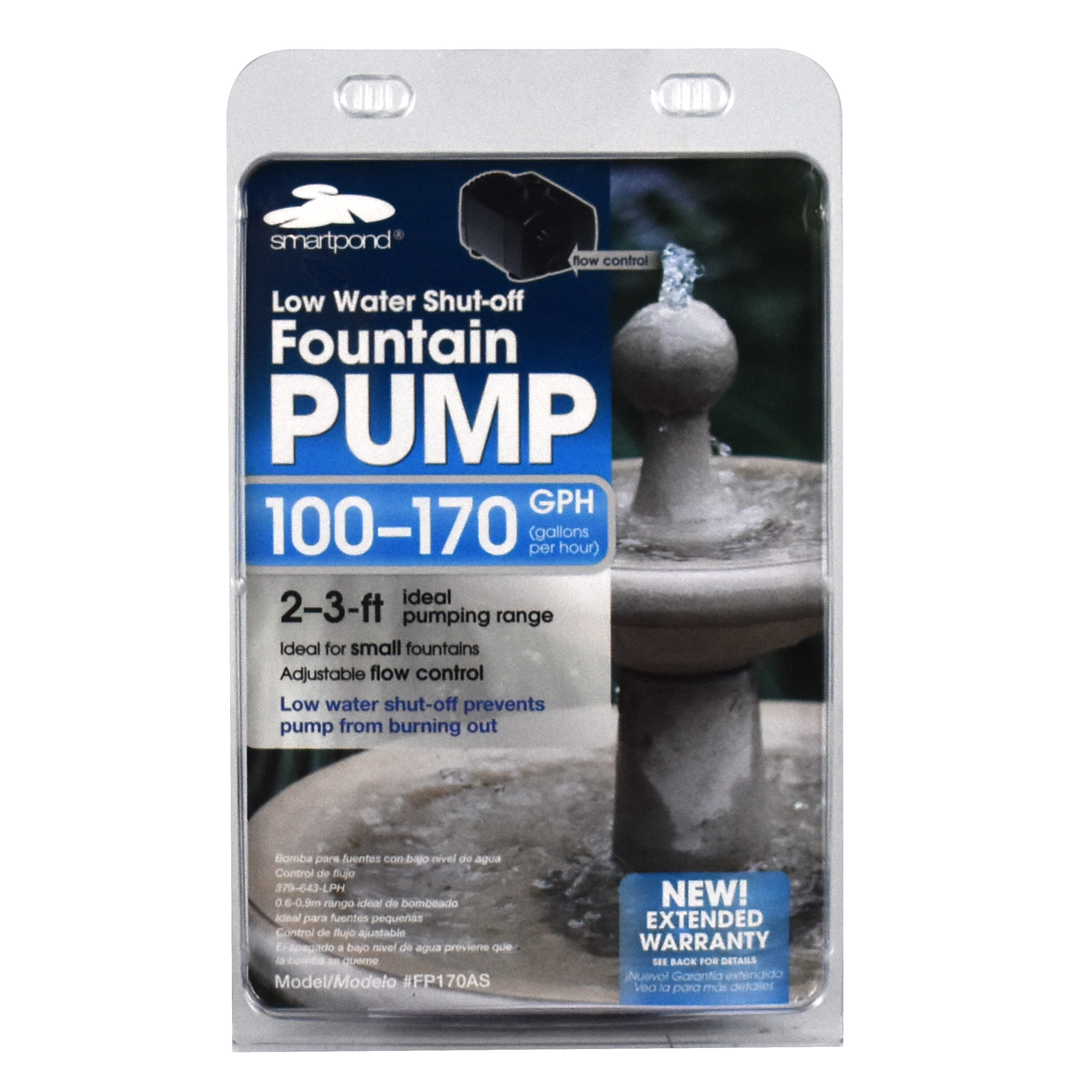 JIERTOP Fountain Pump with 1x LED Spot Pond Pump Water Pump Stream Pump  (450 L/H, Warm White) (800 L/H)