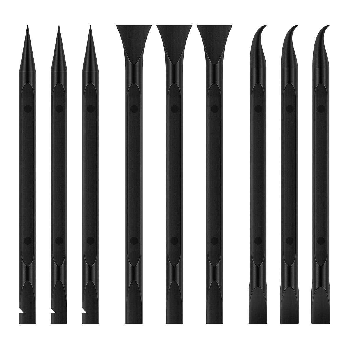 Phyfalip  9 pcs Plastic Scraper Tool Kit for Kitchen Car and Home Cleaning Non Scratch Multi Shape Scrapers Remove Stickers Labels Oil Dirt