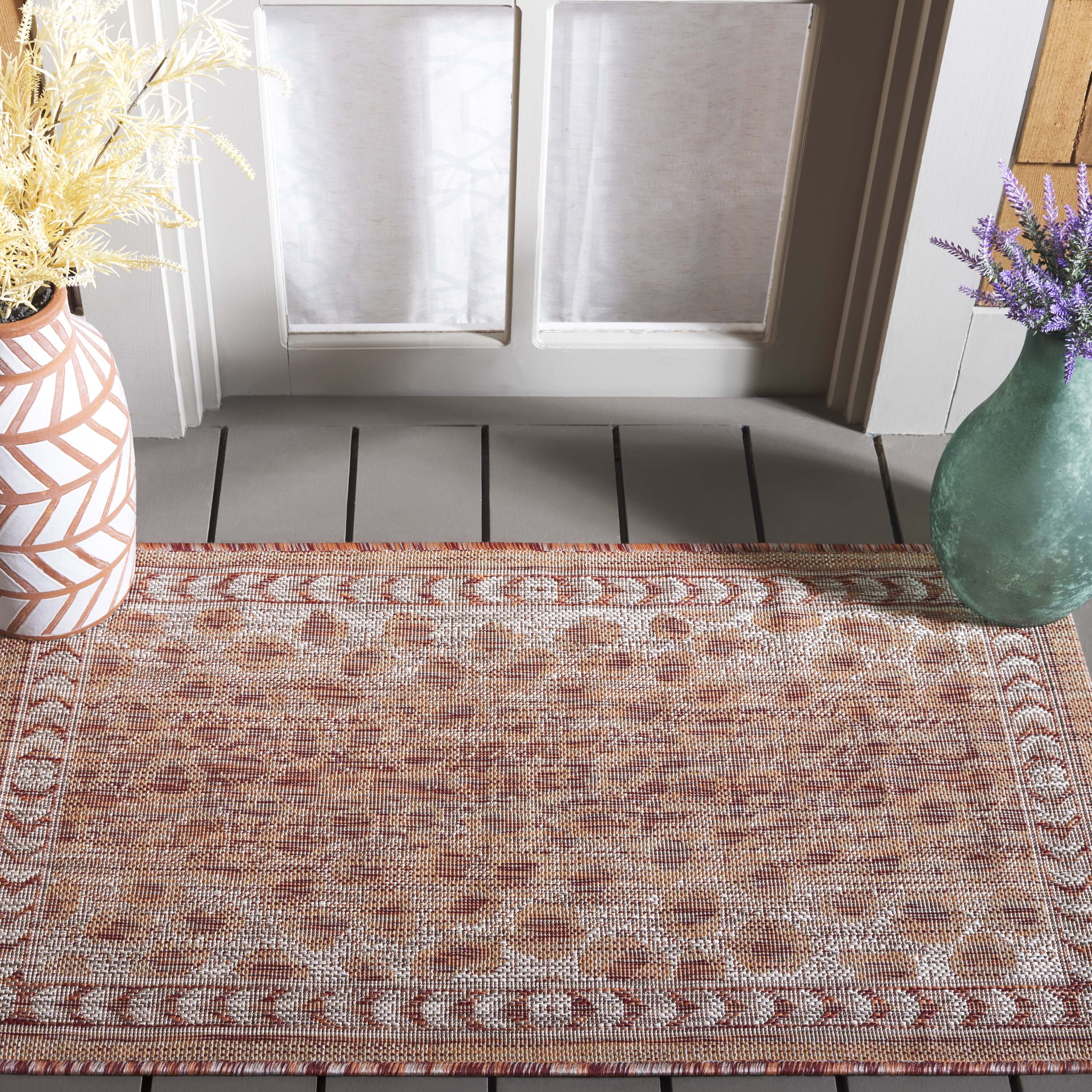 Courtyard  Cy8100-36512 Rust Beige 2 x 4 Rectangular Area rug