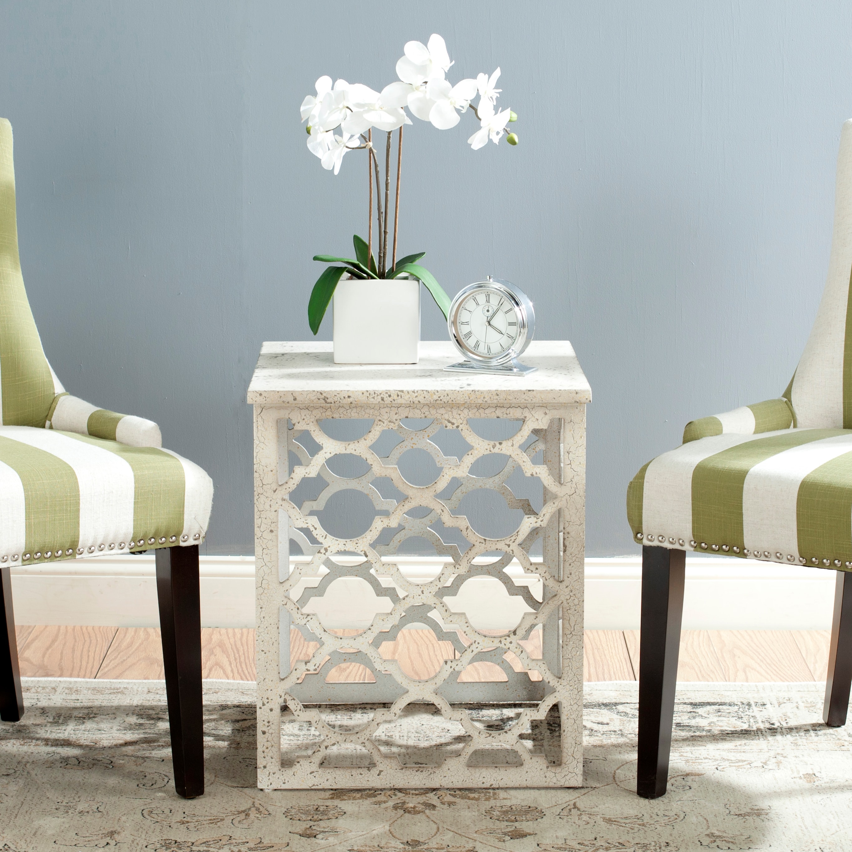 Safavieh Lonny Distressed White Wood End Table at Lowes.com