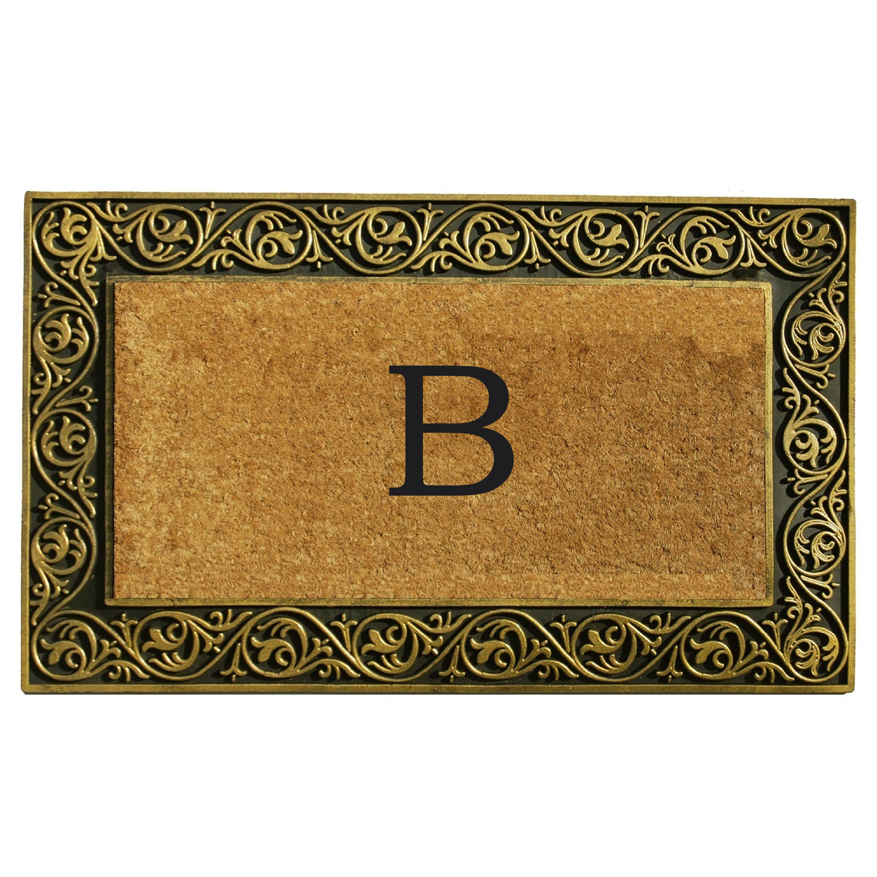 Callowaymills 10001GOLDB 2-ft x 3-ft Natural/Gold Coir/Rubber Rectangular Indoor or outdoor Decorative Door mat