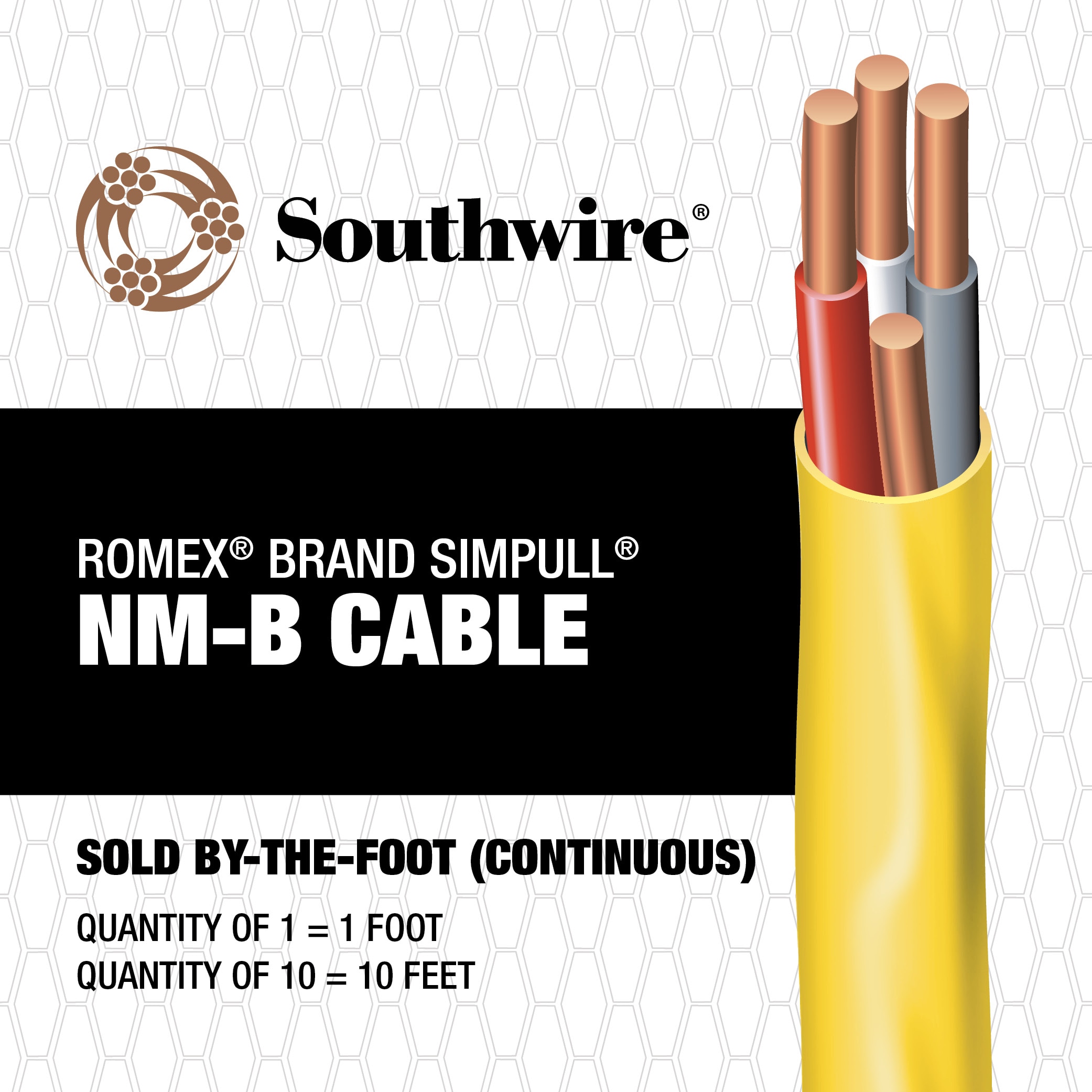 Southwire 6/3 Romex SIMpull Stranded Indoor Non-Metallic Wire (By-the-foot)