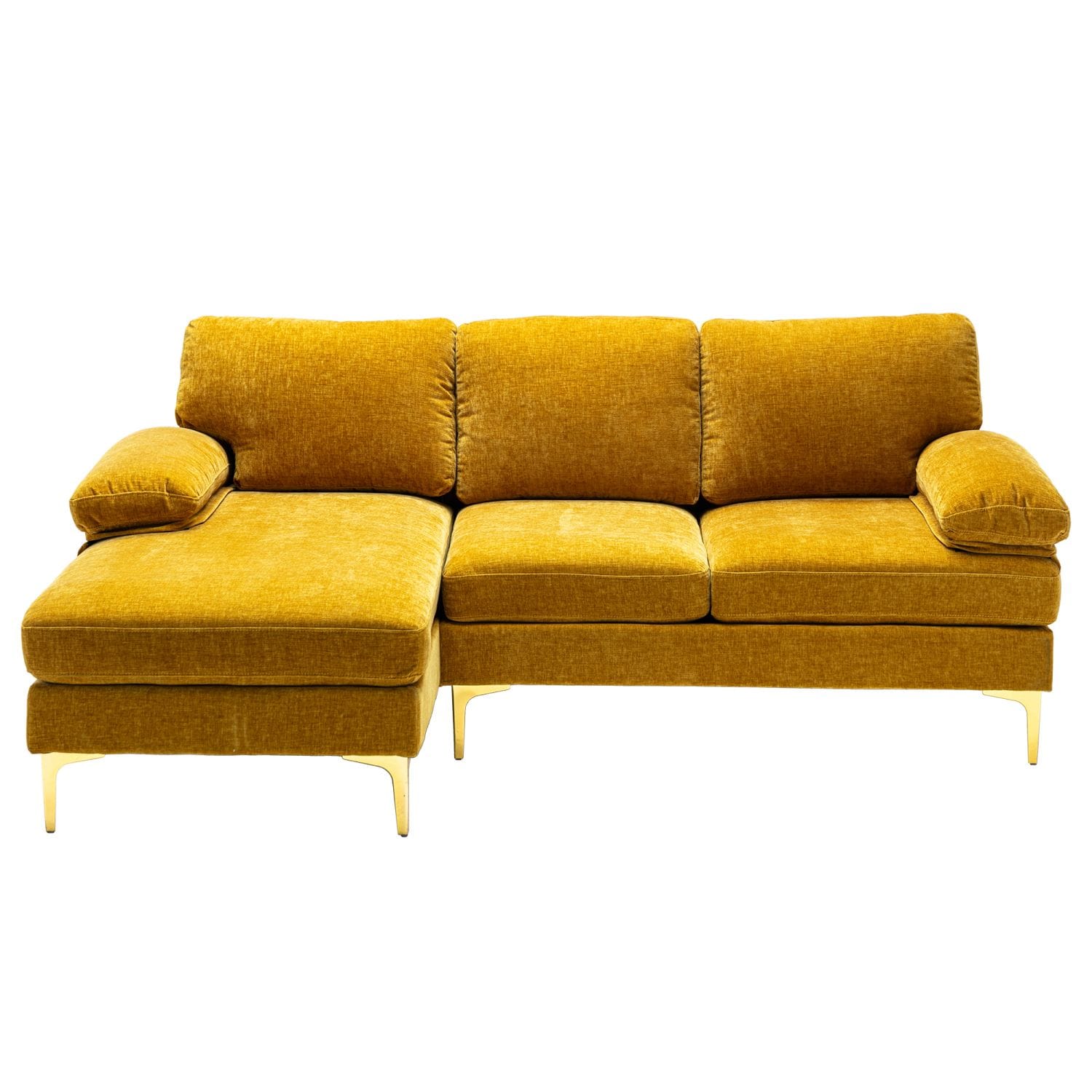 JASMODER K395S00010 81.5-in Modern Musterd Yellow Polyester/Blend Sofa