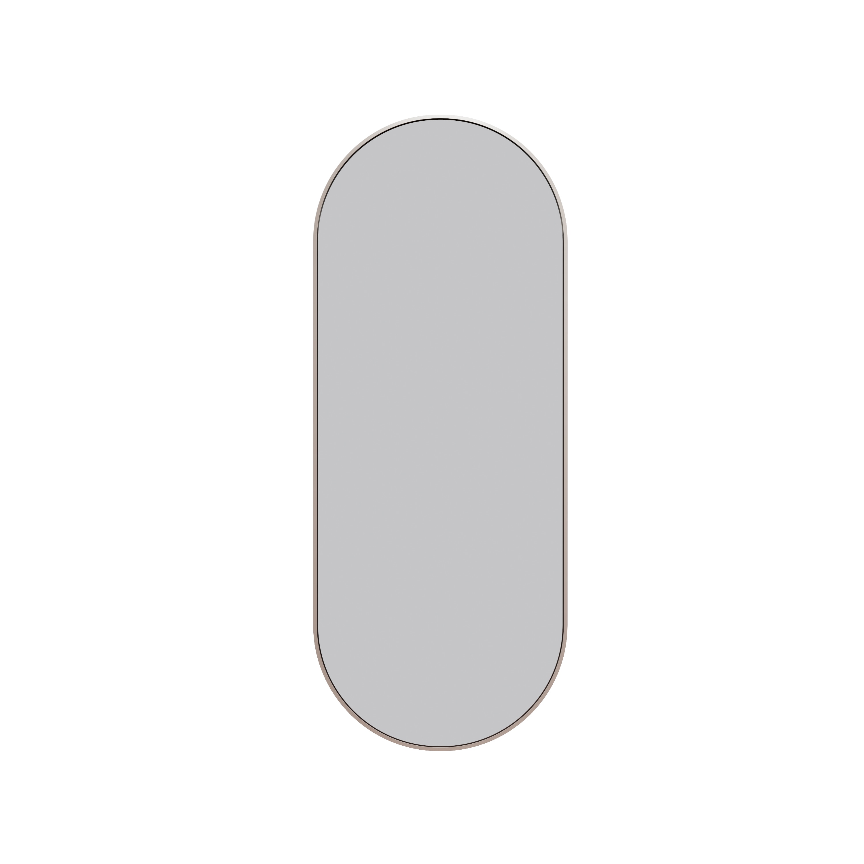 Glass Warehouse SF-PL-16X40-BN Inara 16-Inches W x 40-Inches H Oval Brushed Nickel Framed Vanity Mirror