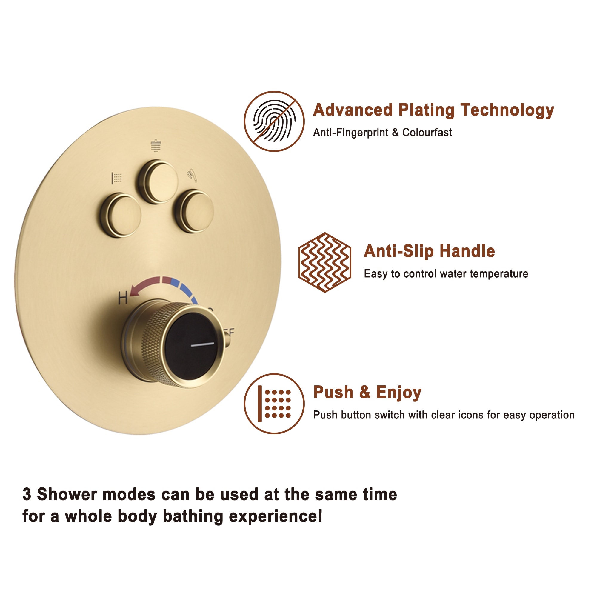 Mondawe WF6823-12BG Showerhead-Bar-Panels - View #7