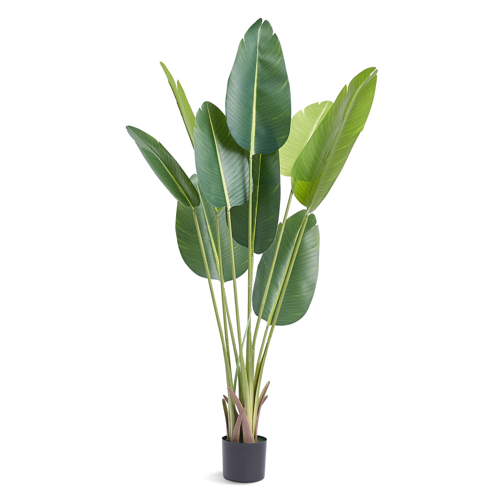 VEVOR SCRZRDZW5FT101952V0 Artificial Birds Of Paradise Tree  5 FT Tall Faux Plant  PE Material and Anti-Tip Tilt Protection Low-Maintenance Plant  Lifelike Green Fake Tree for Home Office Warehouse Decor Indoor Outdoor