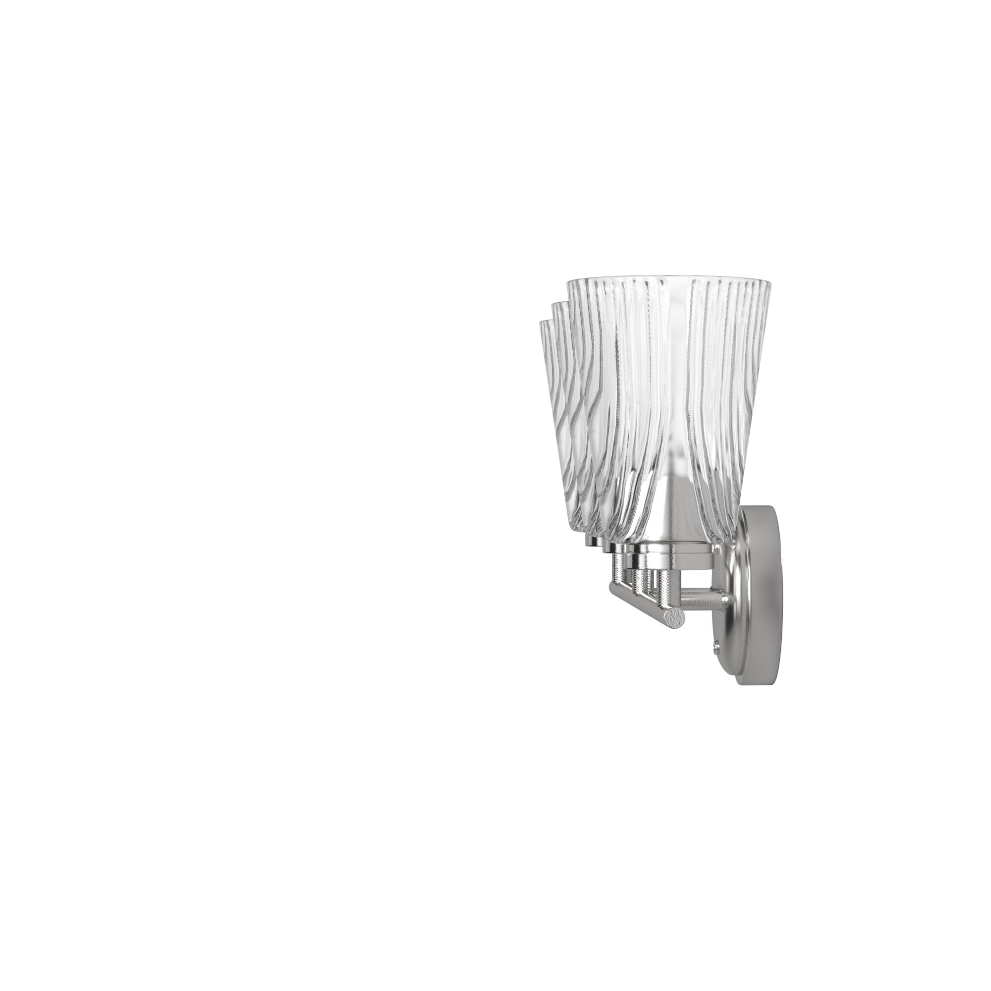Polished Nickel 3-Light Bathroom Vanity Fixture with Glass Shades