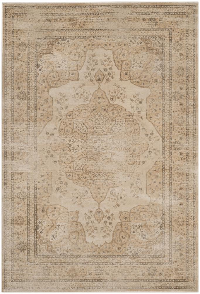 Safavieh VTG158-3440-6 Vintage Kerman 7 x 9 (ft) Loomed Synthetic Creme Rectangular Indoor Distressed/Overdyed Vintage Area rug