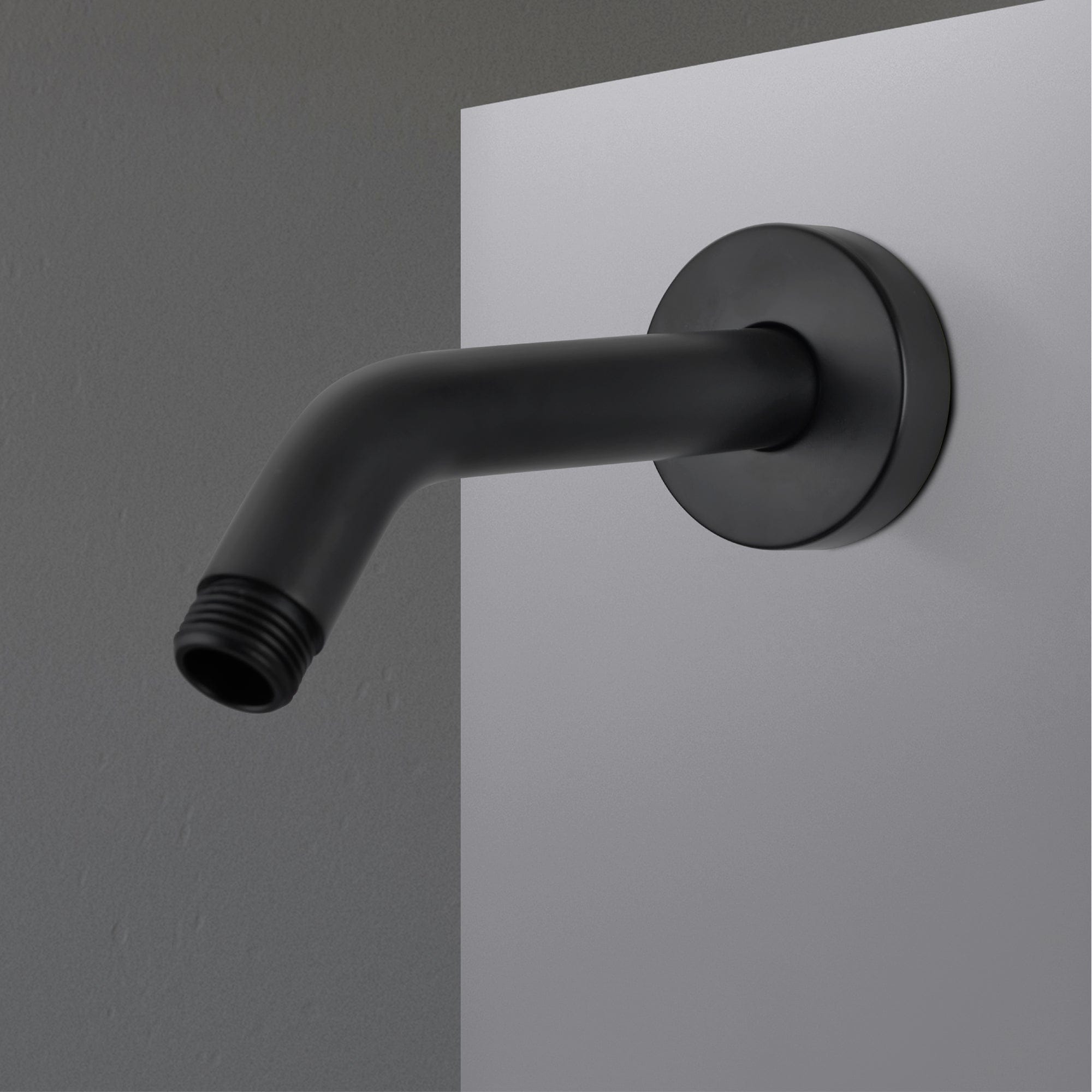 Boyel Living 5.9 in Length Wall Mount 1/2 in NPT Shower Arm with Decorative Cover Matte Black