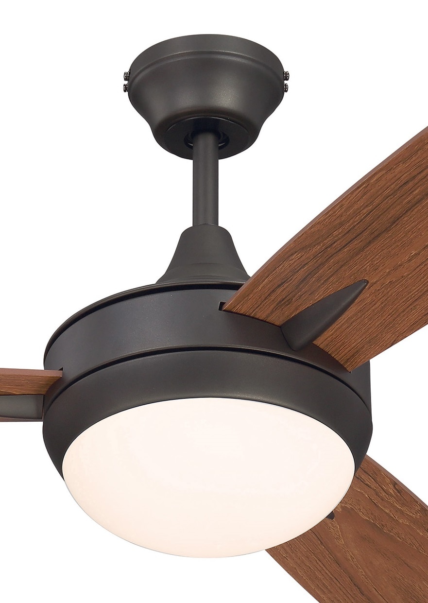 Targas 52" Espresso Ceiling Fan with Mahogany Blades and LED Light