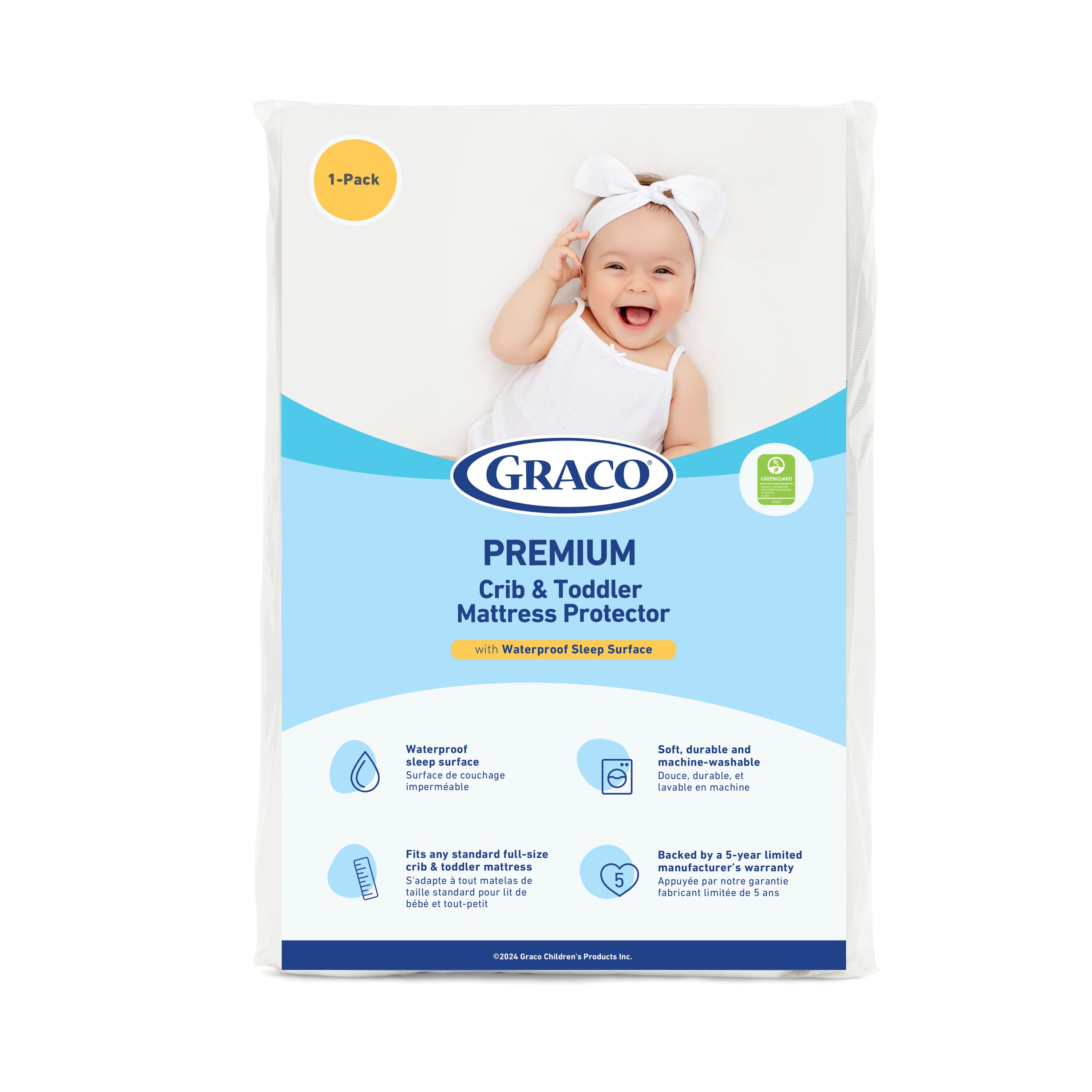 Graco 02630-101 28-Inches D Polyester Crib Mattress cover