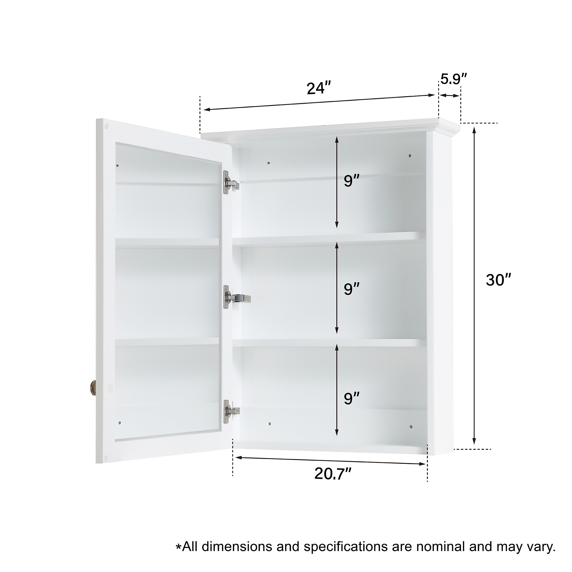 Forclover MF03ZC-WD24WT Bathroom-Medicine-Cabinets - View #12
