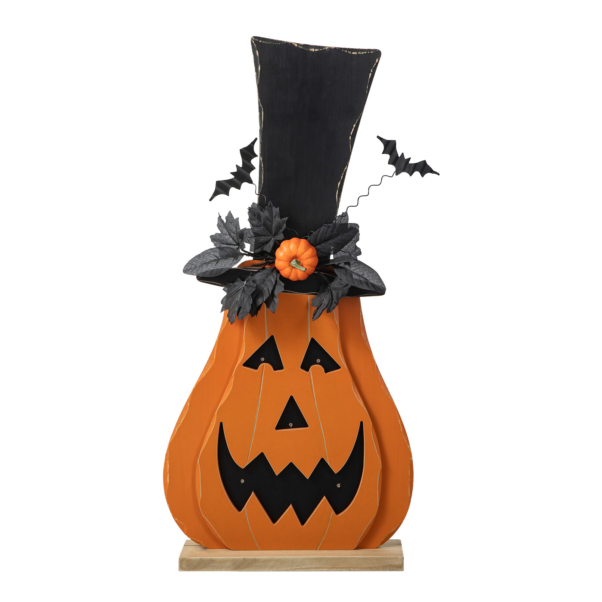 Glitzhome 29.5-in Freestanding Lighted Happy Halloween Light in the ...