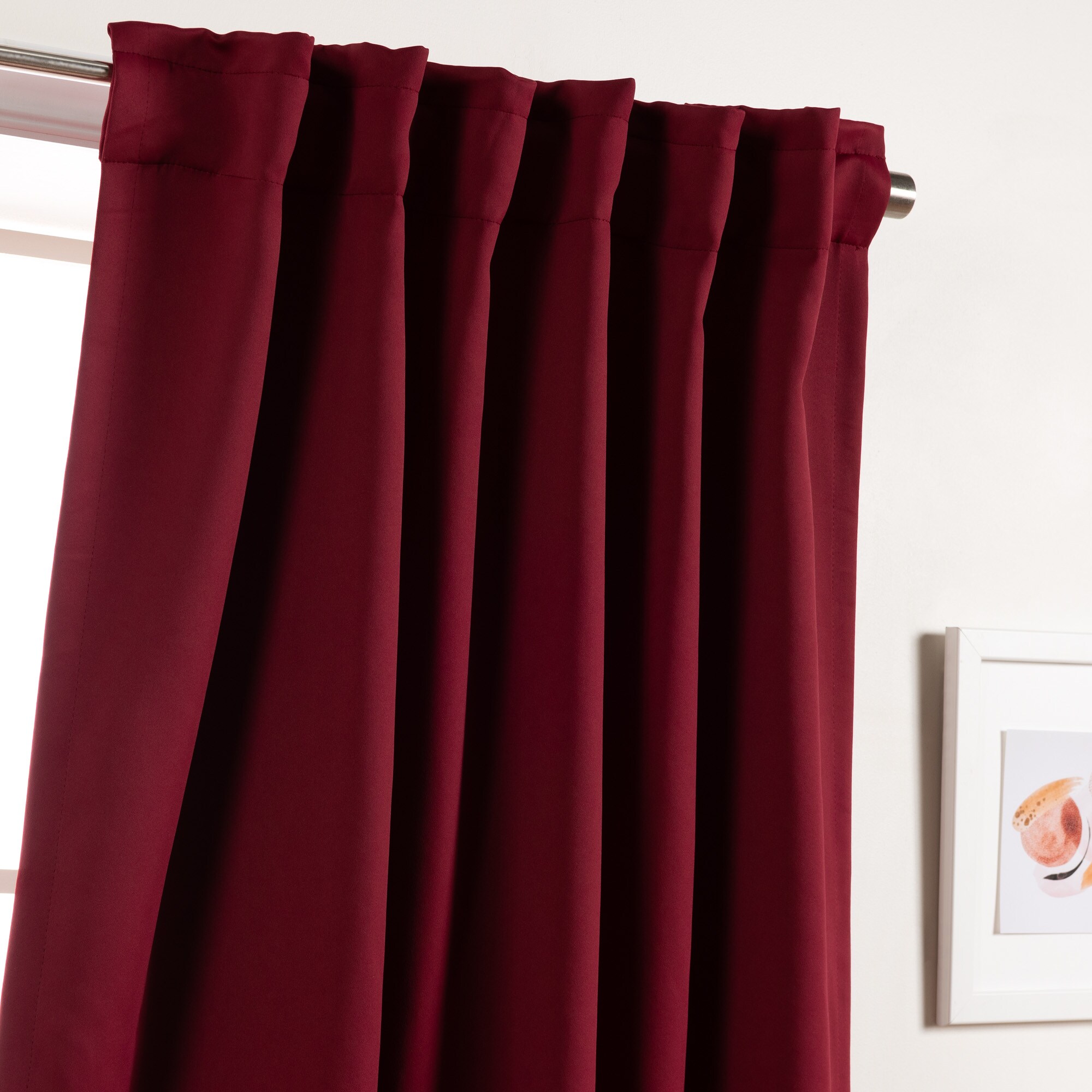Best Home Fashion SOLID-102-BURGUNDY curtains - View #3